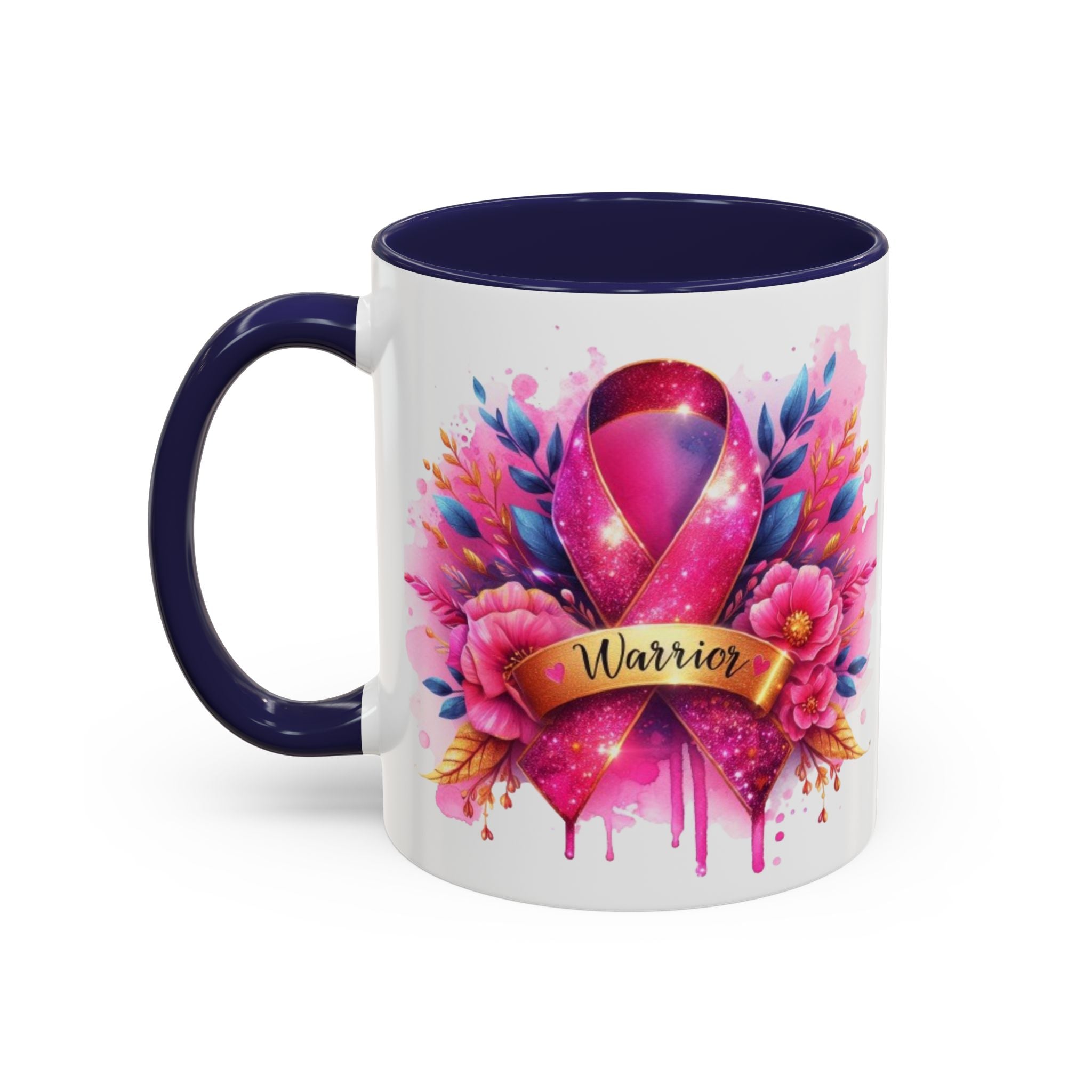 Inspirational Warrior Coffee Mug - Floral Design, Encouragement Gift, Cancer Awareness, Motivational Cup, Supportive Drinkware