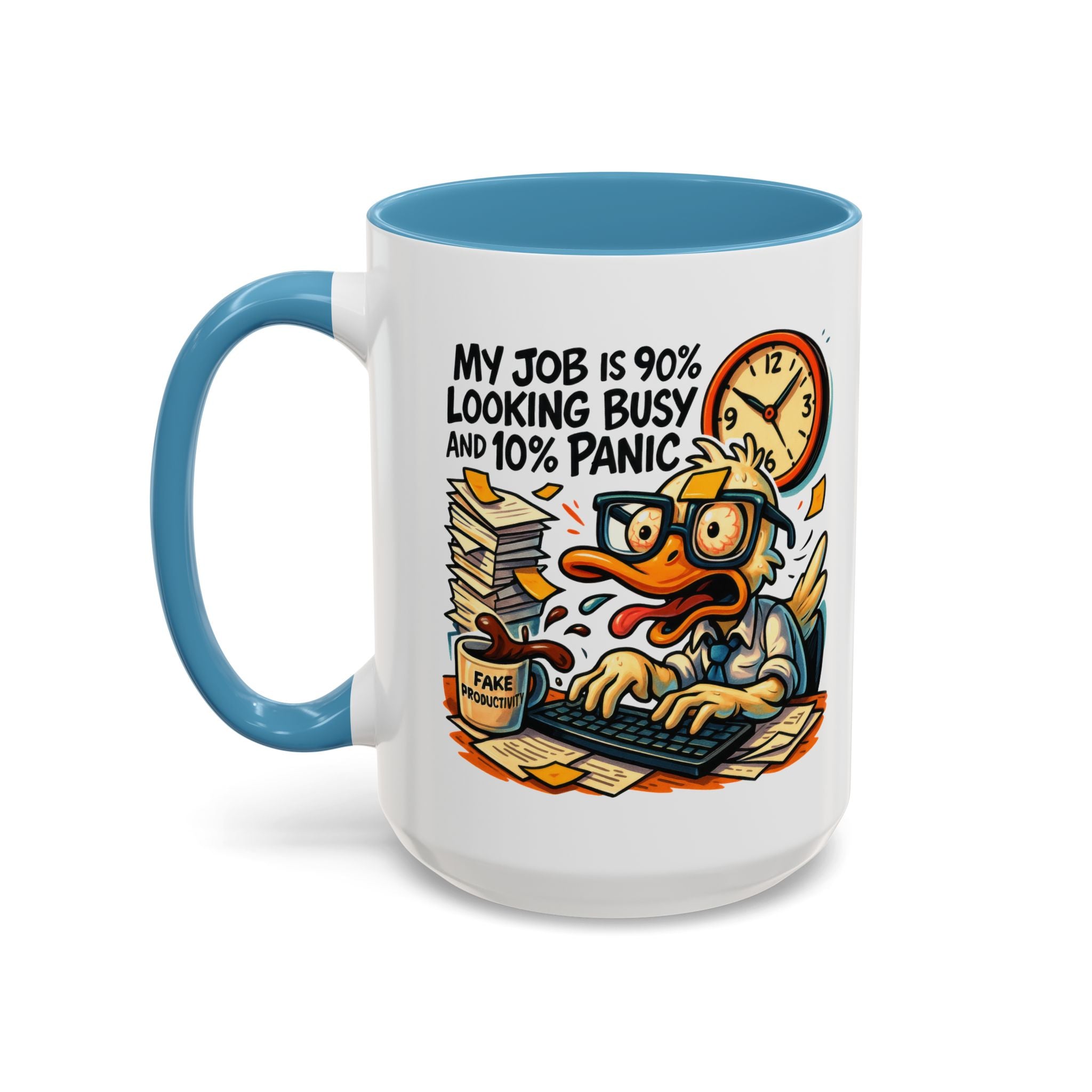 Funny Office Duck Coffee Mug | Perfect Gift for Office Workers, Desk Jokes, Humor, Funny Barista Mug, Creative Gift Idea