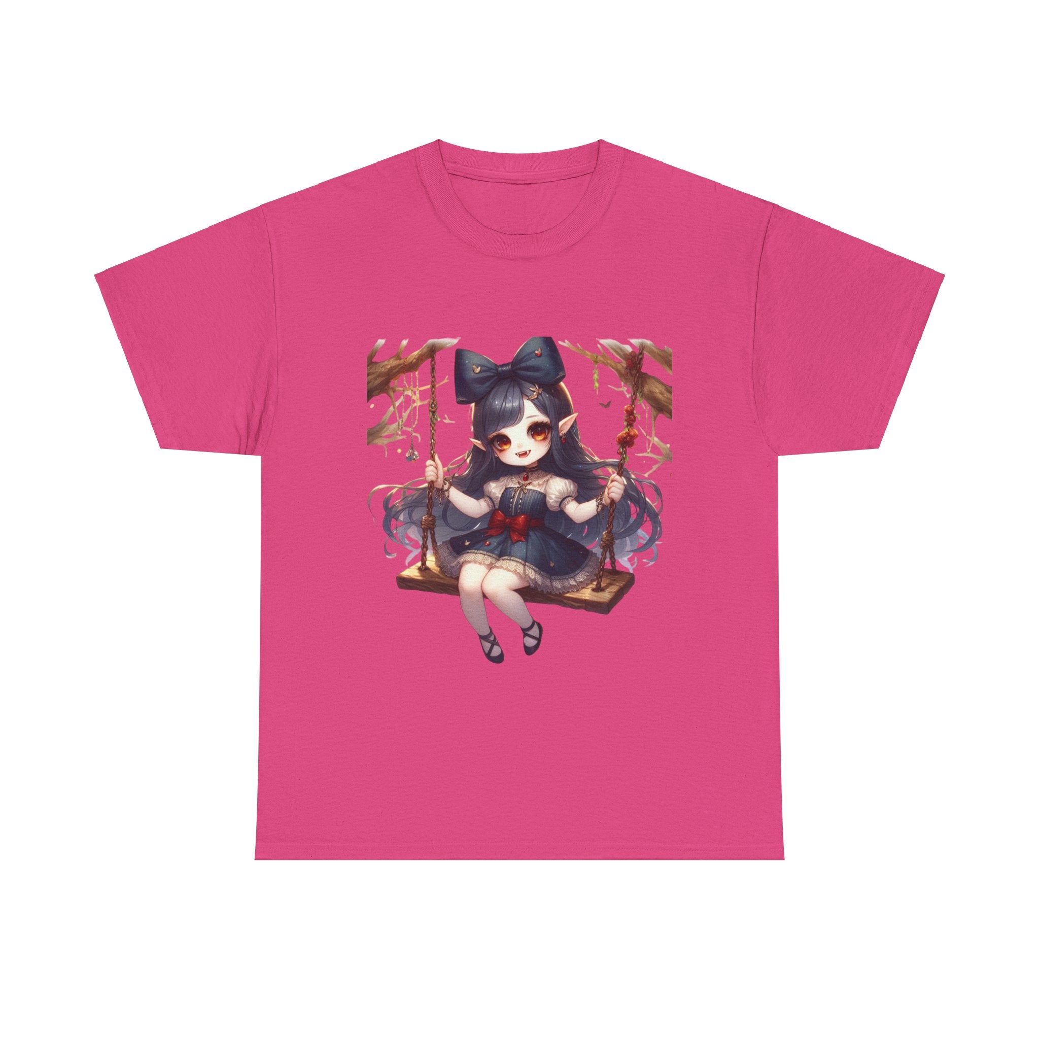 vampire girl on a swing horror Unisex Heavy Cotton Tee men women halloween #23