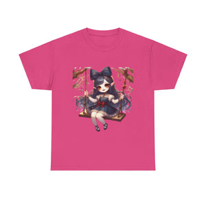 vampire girl on a swing horror Unisex Heavy Cotton Tee men women halloween #23