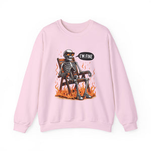 Chill Vibes Skeleton Sweatshirt, Unisex Crewneck, Perfect for Halloween, Casual Wear, Gift for Friends, Cozy Lounge Wear