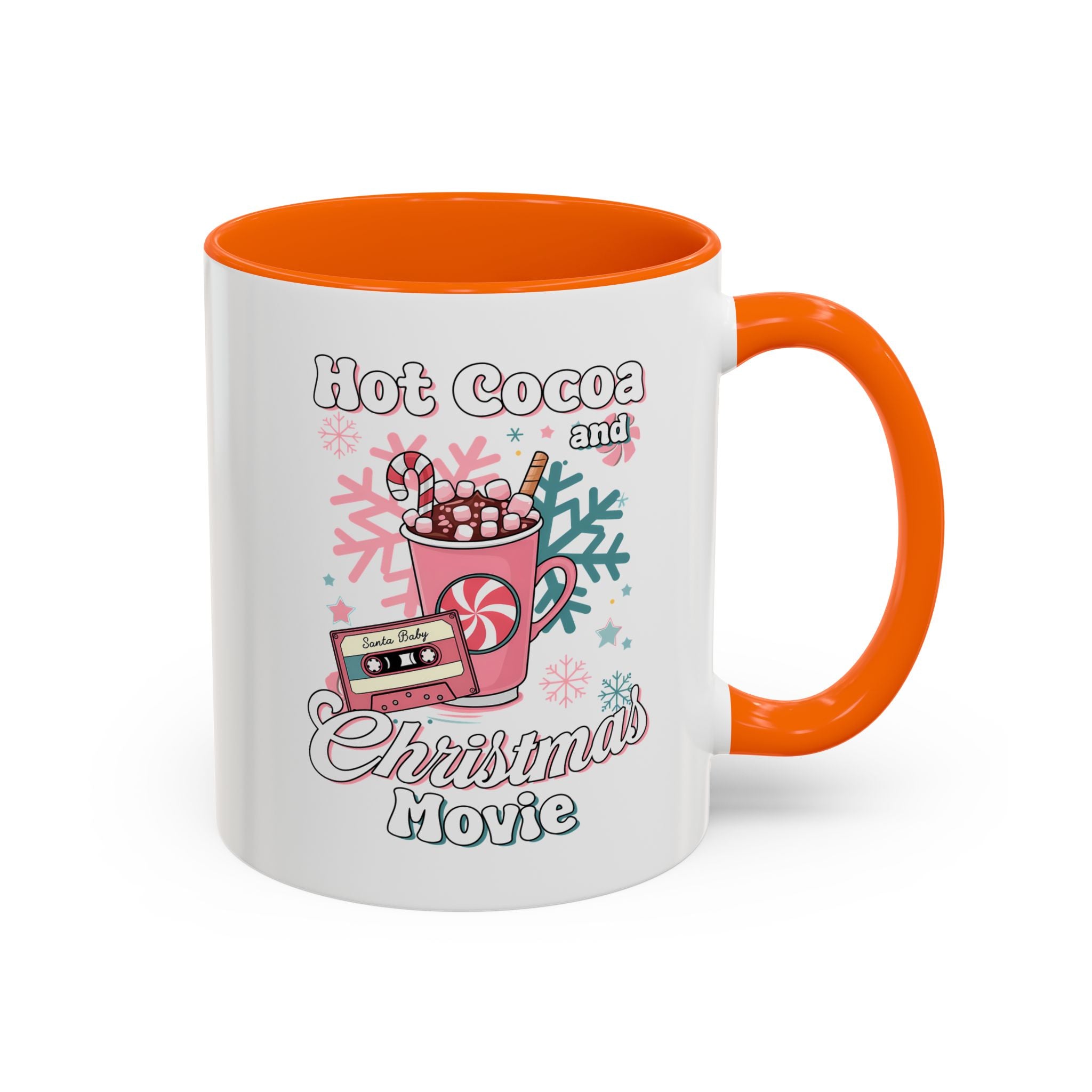 Hot Cocoa & Christmas Movie Mug, Cozy Holiday Cup, Winter Gift, Festive Beverage Container, Cute Coffee Mug