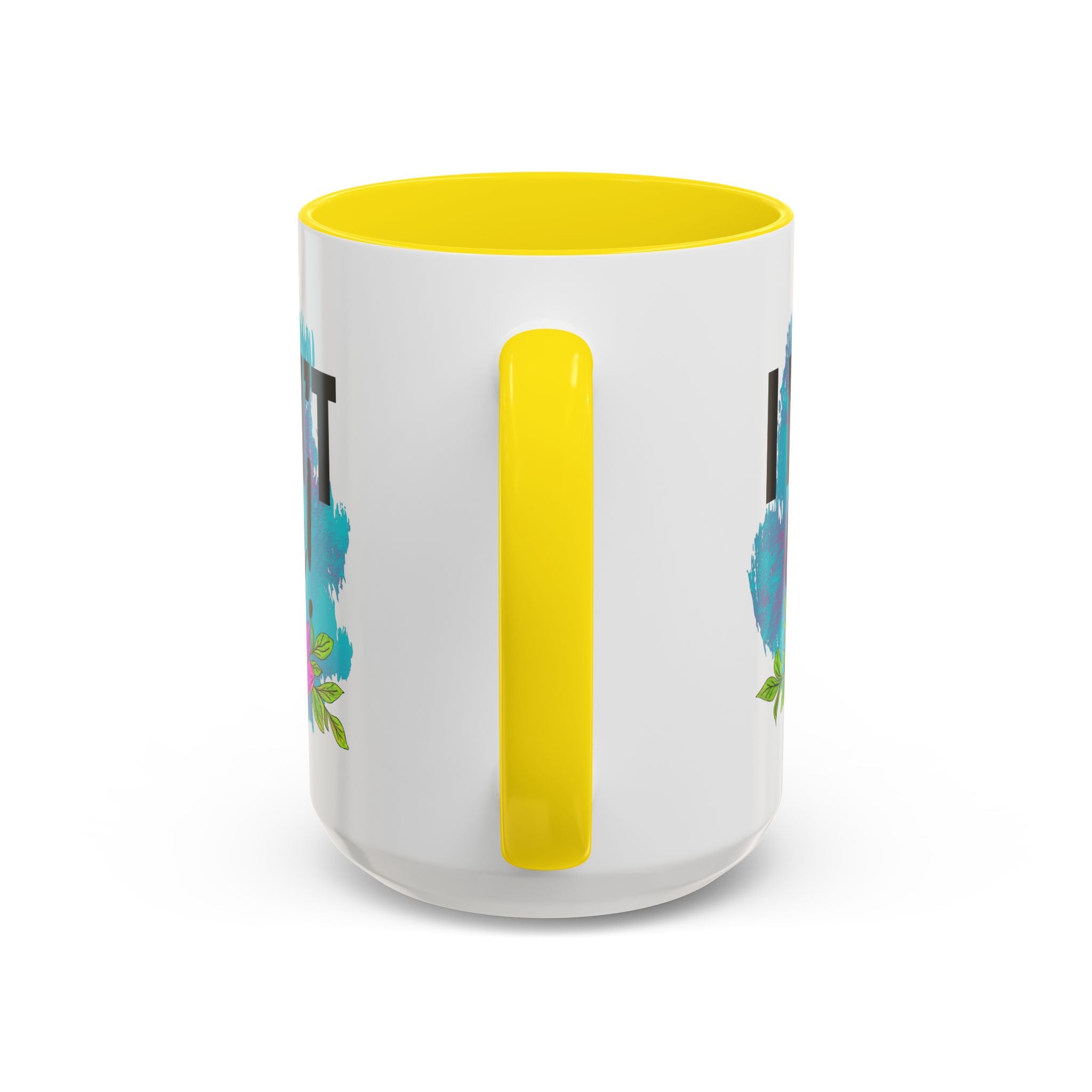 I Don't Care! Floral Accent Coffee Mug - 11oz & 15oz sarcasm funny