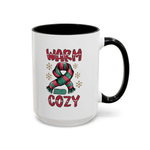 Warm & Cozy Holiday Accent Coffee Mug - Perfect for Winter Mornings, Christmas Gifts, Hot Beverage Lovers, Seasonal Decor, Cozy Vibes