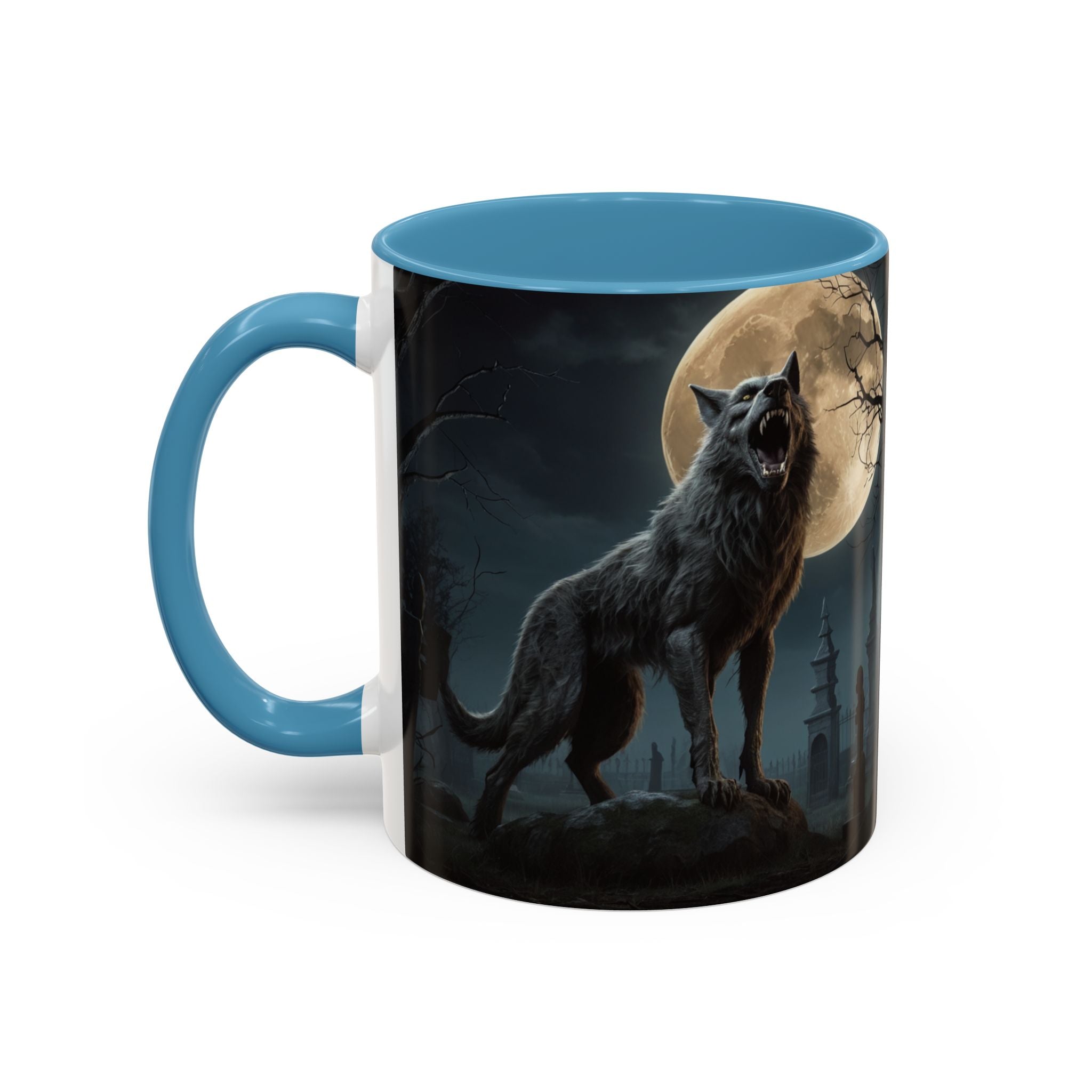 Werewolf Moon Coffee Mug — Gothic Wolf Moonlit Accent Mug fantasy horror art