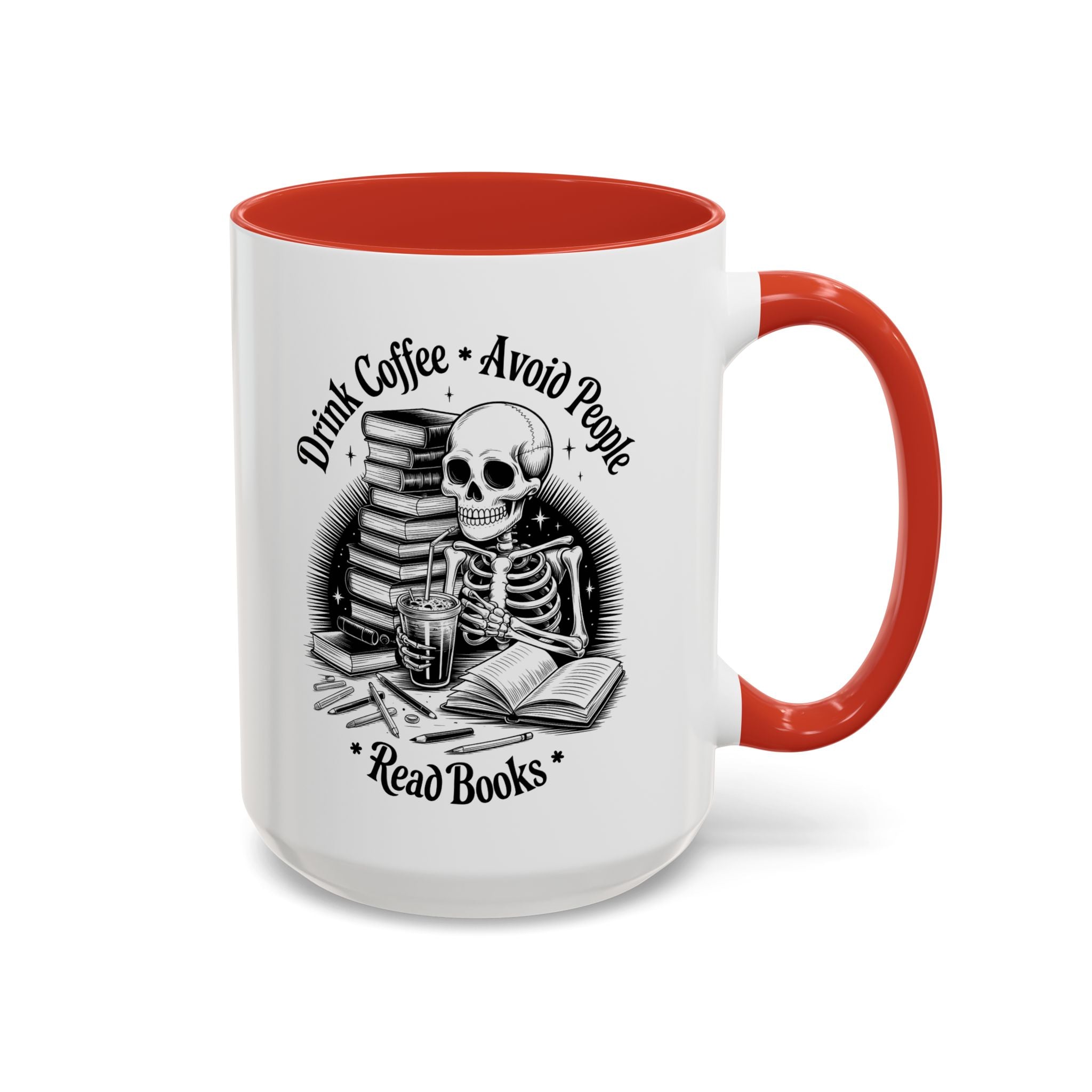 Skeleton Coffee Mug - Drink Coffee, Avoid People funny adult humor