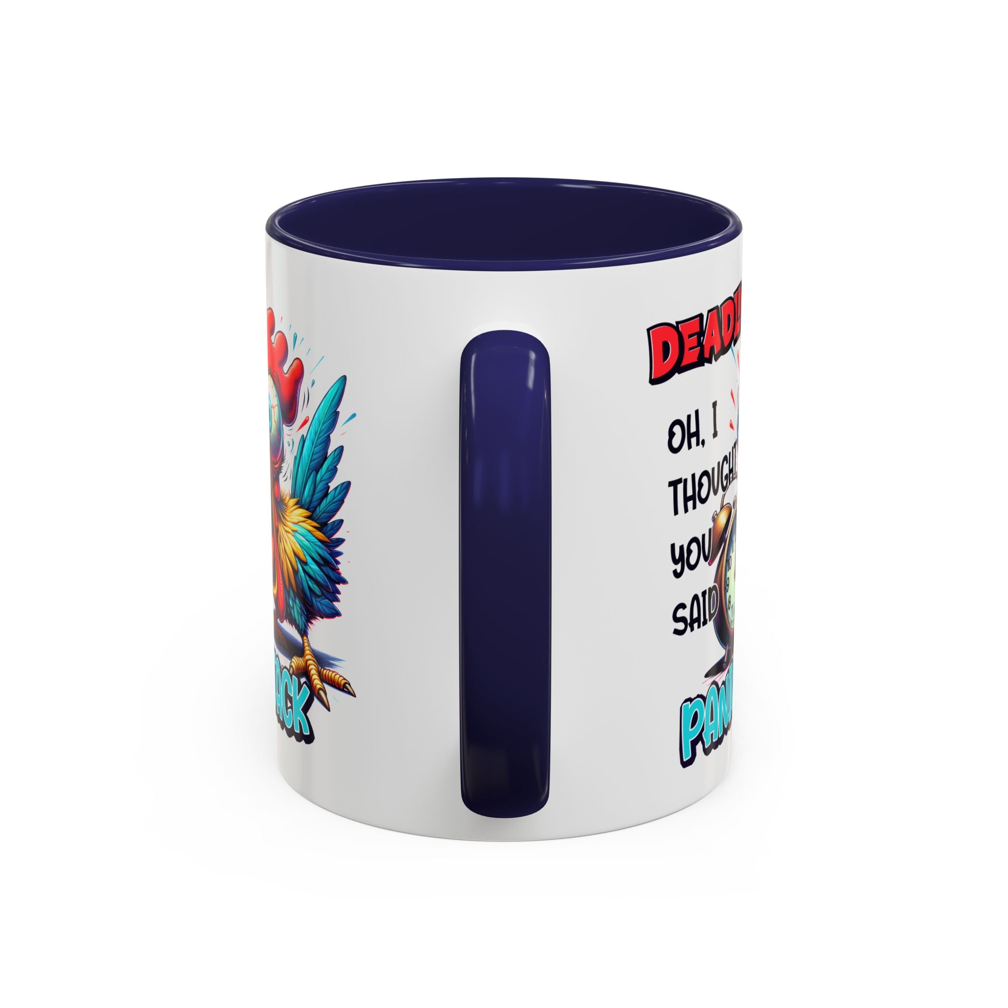 Funny Panic Attack Coffee Mug, Quirky Rooster Mug for Stress Relief, Gift for Teachers, Office Humor, Coworker Gift, Fun Coffee Cup