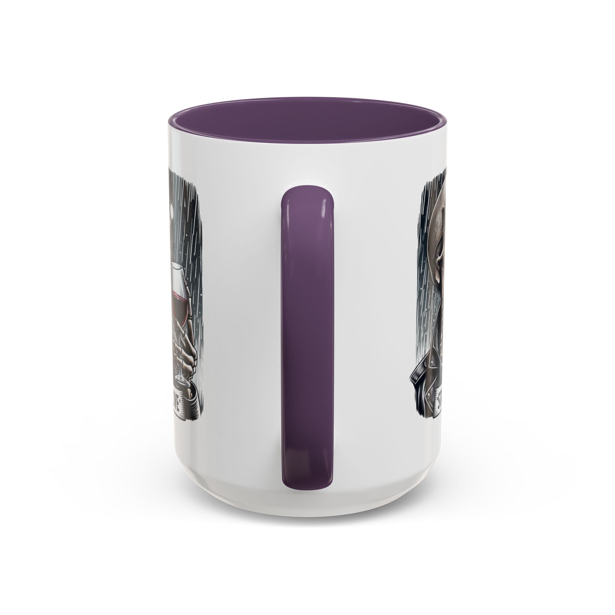 Stylish Skull Coffee Mug, Gothic Drinkware, Staying Alive Gift for Halloween, Funny Office Mug, Alternative Drinkware