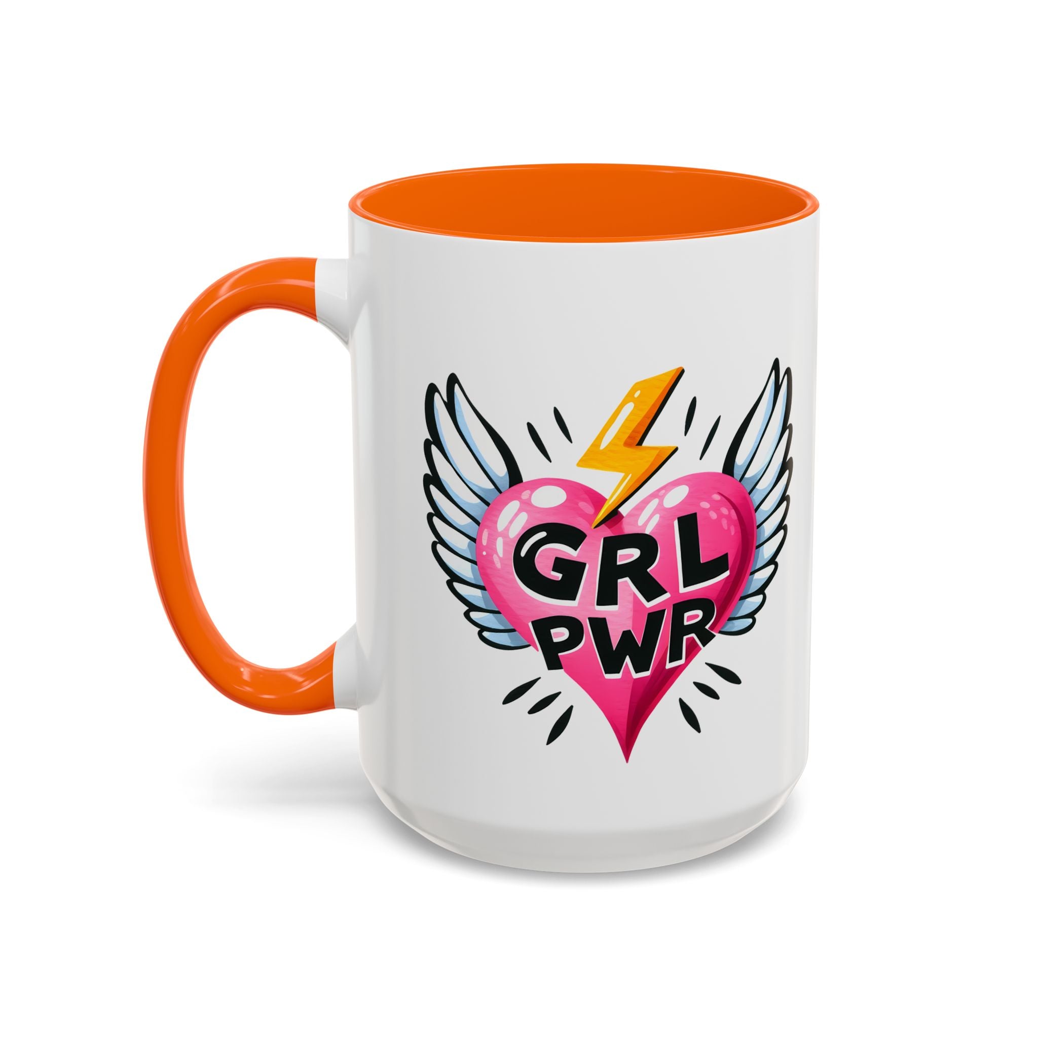 Empowering Heart Coffee Mug | Inspirational Gift for Women, GRL PWR Mug, Cute Kitchen Decor, Unique Friendship Gift, Motivational Coffee Cup