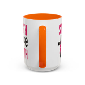 Inspirational Coffee Mug - Strength, Hope, Faith, Pink Ribbon, Christian Gifts, Motivational Drinkware, Breast Cancer Awareness