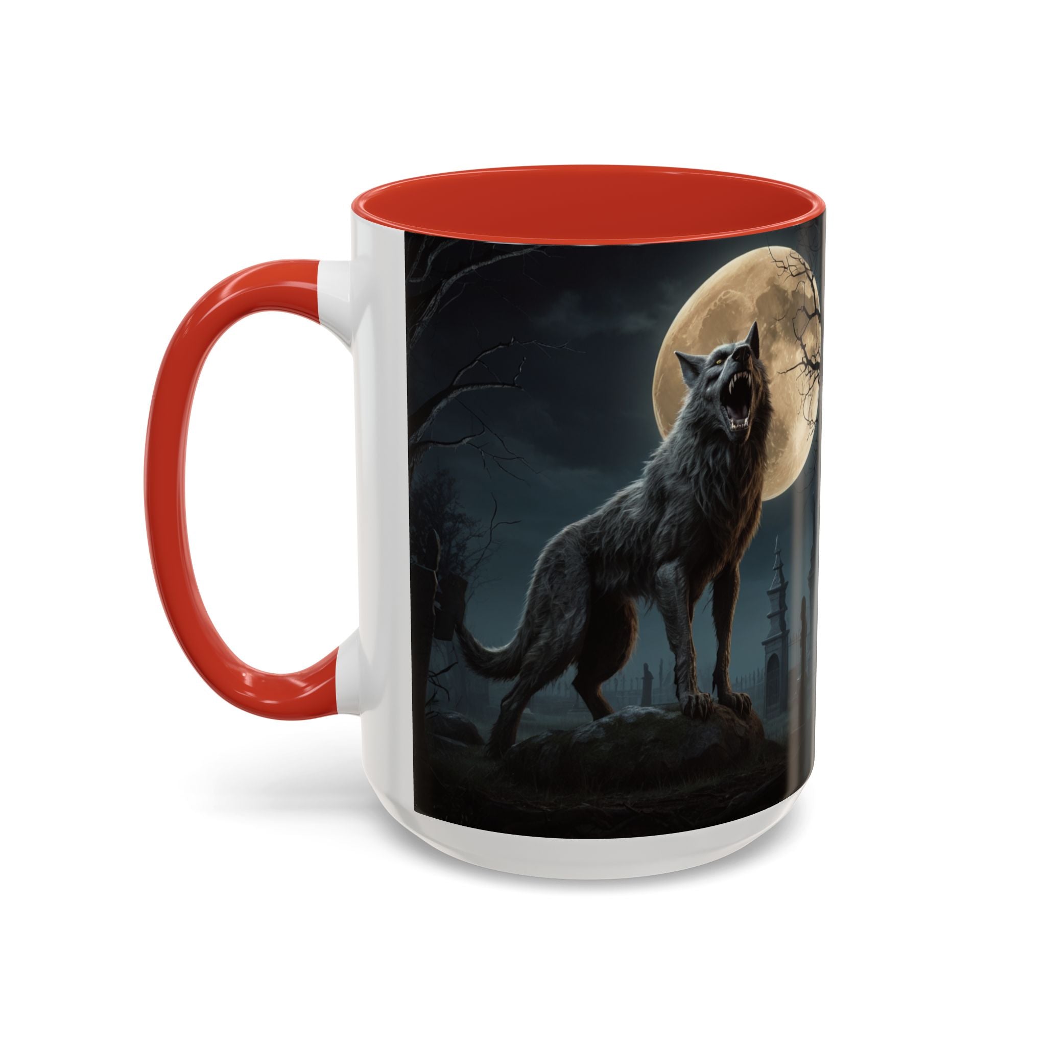 Werewolf Moon Coffee Mug — Gothic Wolf Moonlit Accent Mug fantasy horror art