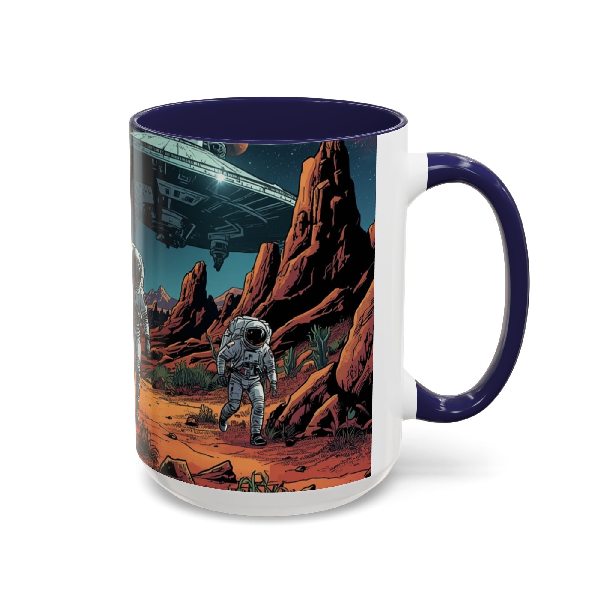 spacemen and aliens on planet Astronaut Adventure Coffee Mug - 11oz & 15oz