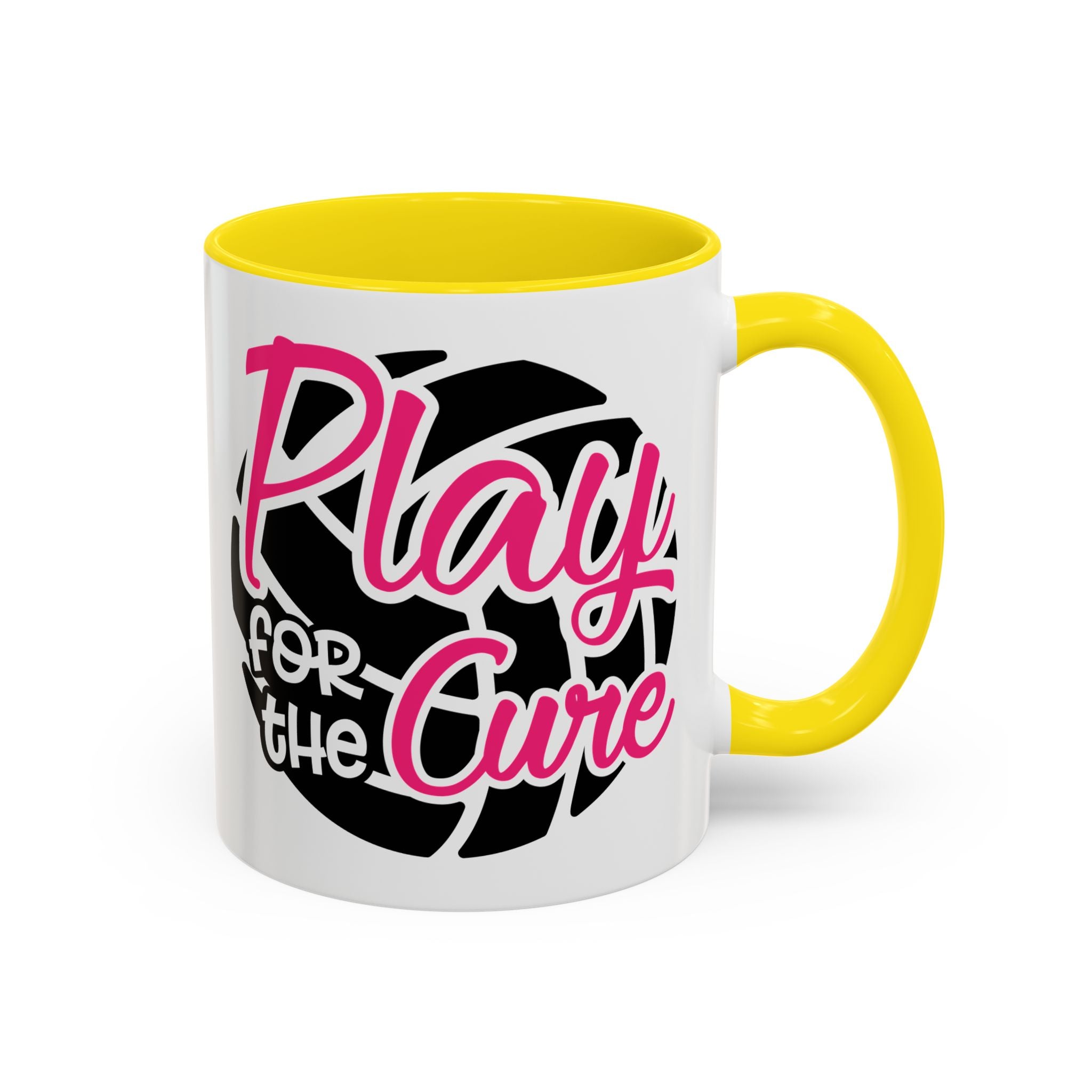 Volleyball  Coffee Mug, Play for the Cure Cup, Sports Gift , Athletes, Cancer Awareness, Inspirational Mug
