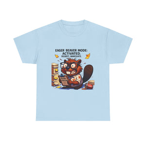 Eager Beaver Unisex Tee: Fun Gift for Book Lovers, Cozy Casual Wear, Quirky Graphic Tee, Perfect for Reading Festivals, Birthday Gift