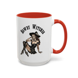 Howdy Witches Coffee Mug - Spooky Halloween Mug, Gift for Witches, Witchy Decor, Gothic Coffee Cup, Skeleton Design