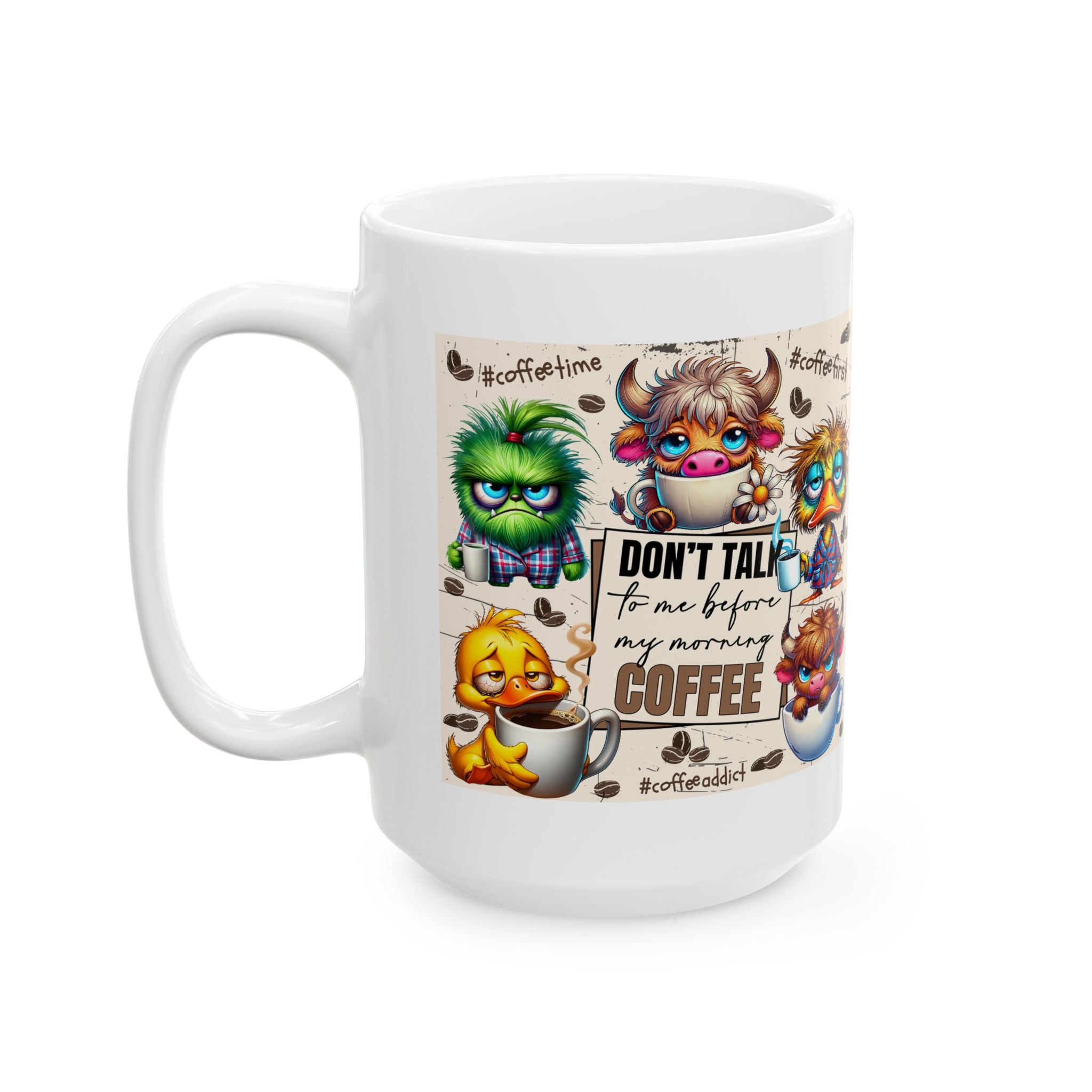 funny sarcasm Coffee Mug, Cartoon Characters, Cute Animal Design, Gift for Coffee Lovers, Fun Kitchen Decor, #coffee