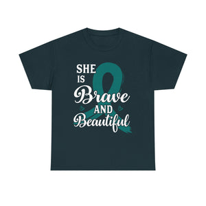 Empowering Brave & Beautiful Tee, Inspirational T-Shirt, Unisex Awareness Shirt, Gift for Support, Cancer Awareness Tee, Confidence T-Shirt