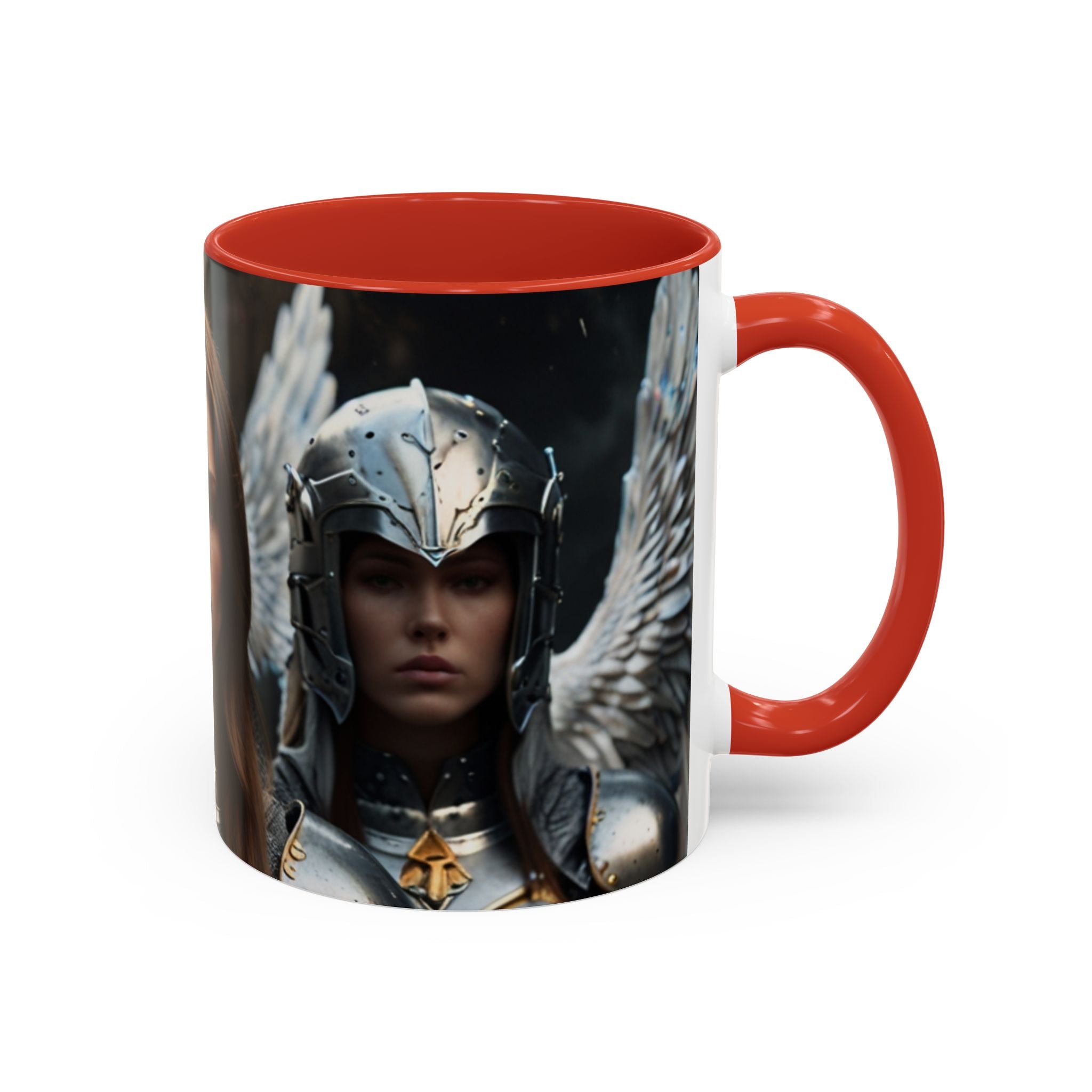 Warrior Angel Accent Coffee Mug - 11 or 15oz Ceramic Mug for Fantasy Lovers