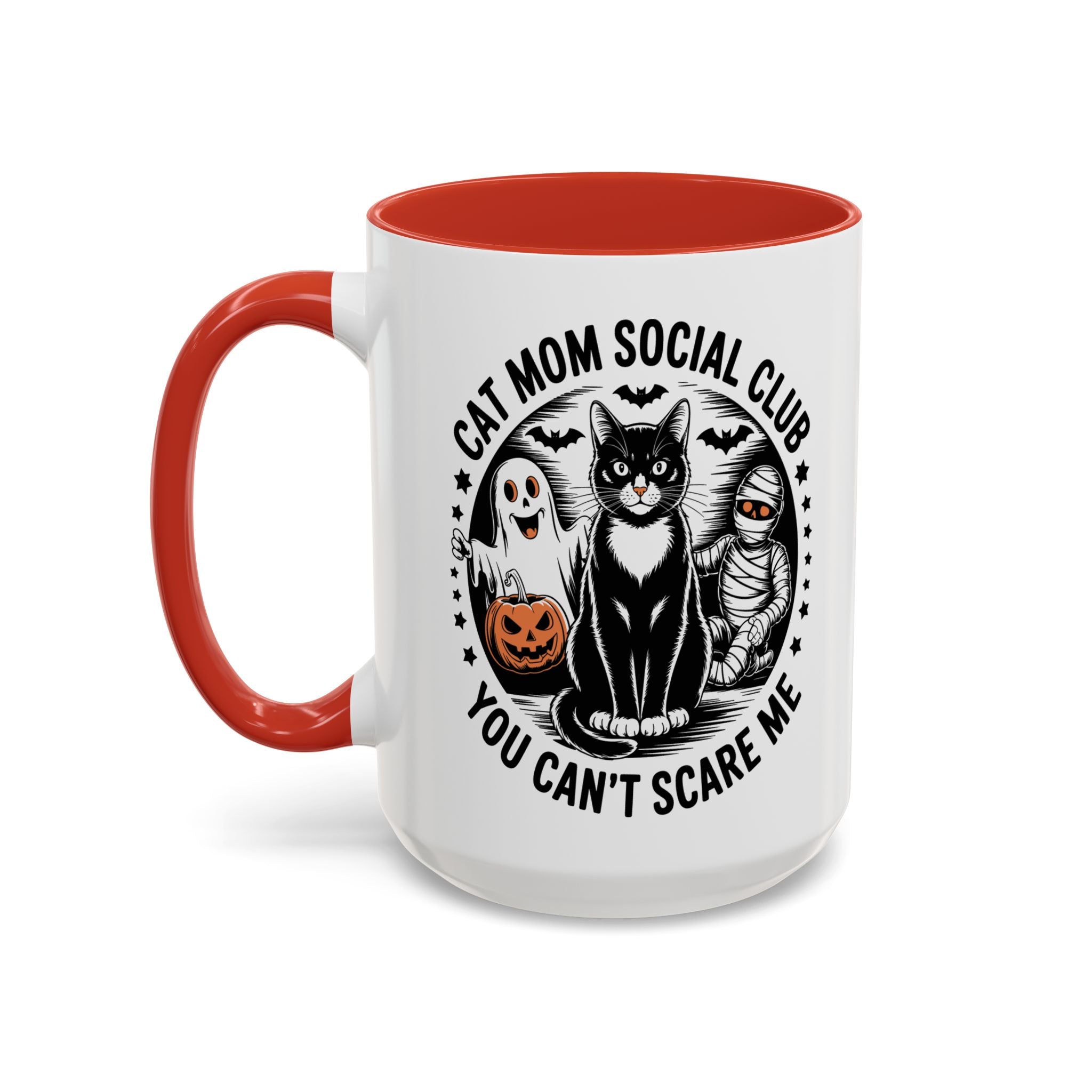 Halloween Cat Mom Coffee Mug - Spooky Social Club Design