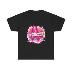 Breast Cancer Awareness Tee, Heal Cancer Cotton Shirt, Unisex Supportive T-Shirt, Gift for Survivor, Pink Ribbon Shirt