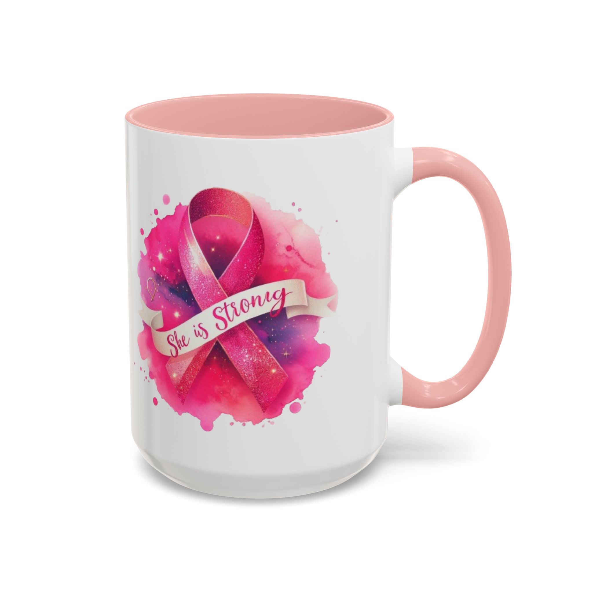 Empowering Pink Ribbon Coffee Mug | She is Strong | Gift for Cancer Awareness, Inspirational Drinkware, Office Mug, Motivational [...]