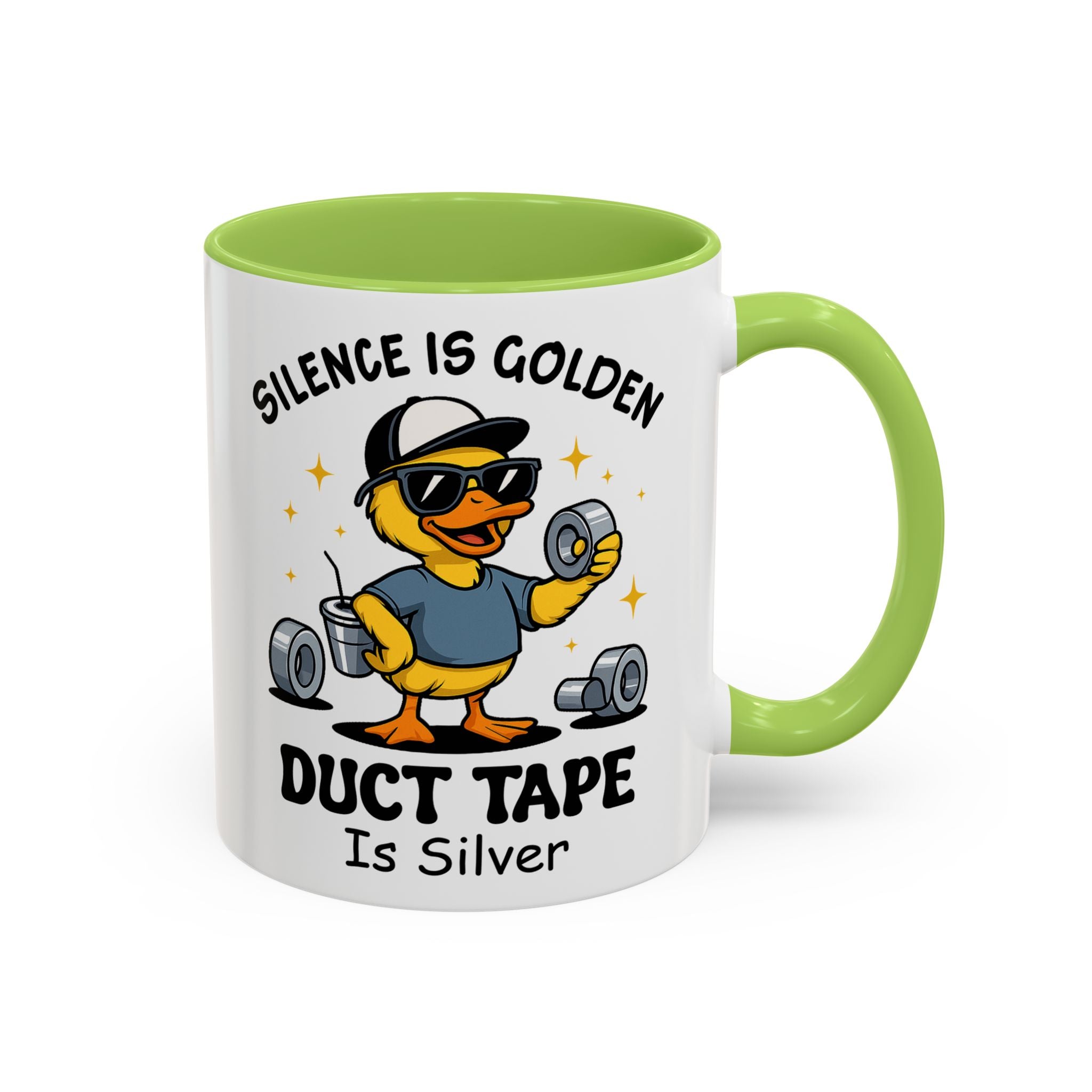 Silence Is Golden Duct Tape Is Silver Mug — Funny Duck Repair Coffee Mug (11/15 oz)