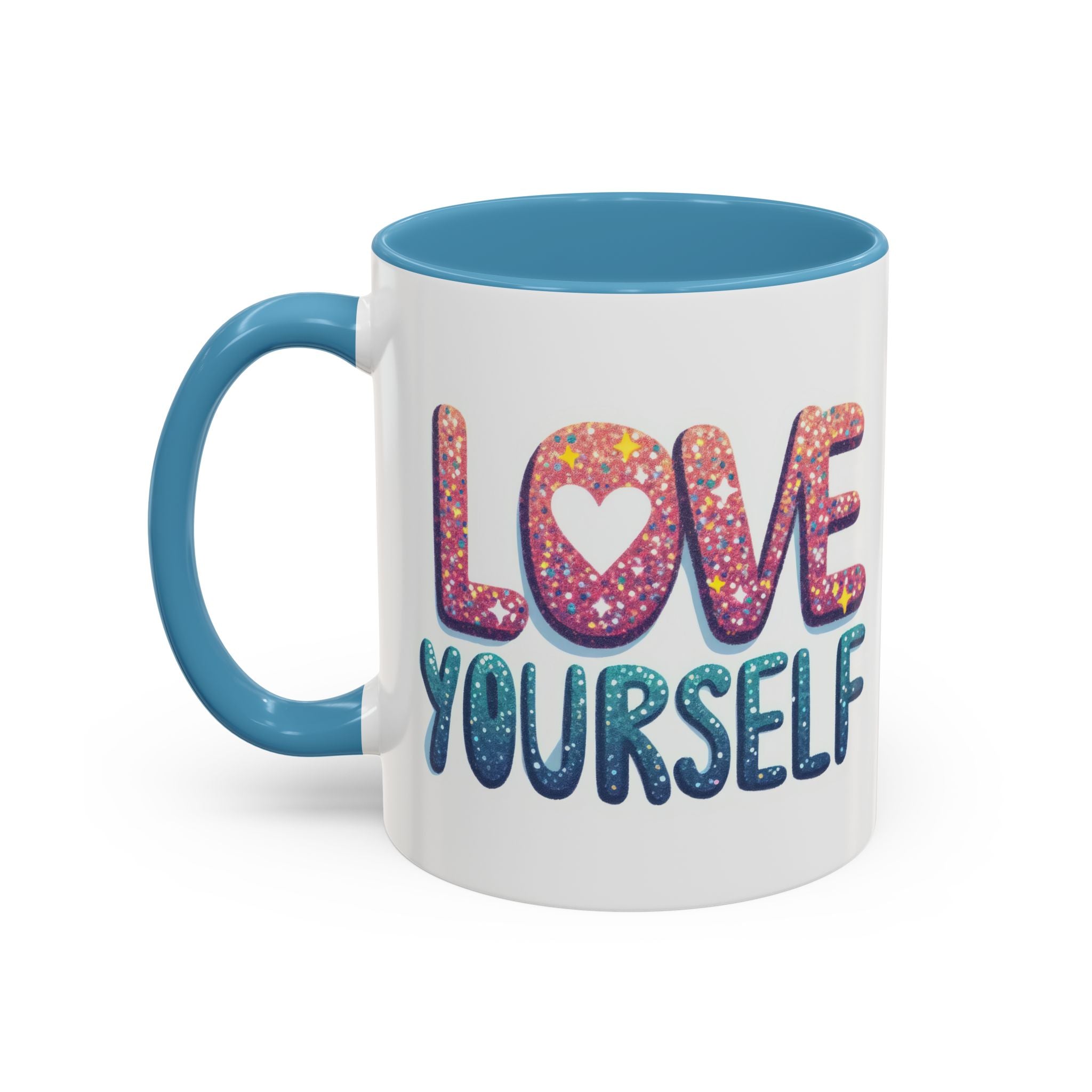 Love Yourself Accent Coffee Mug — Inspirational Self-Love Ceramic Mug (11/15oz)
