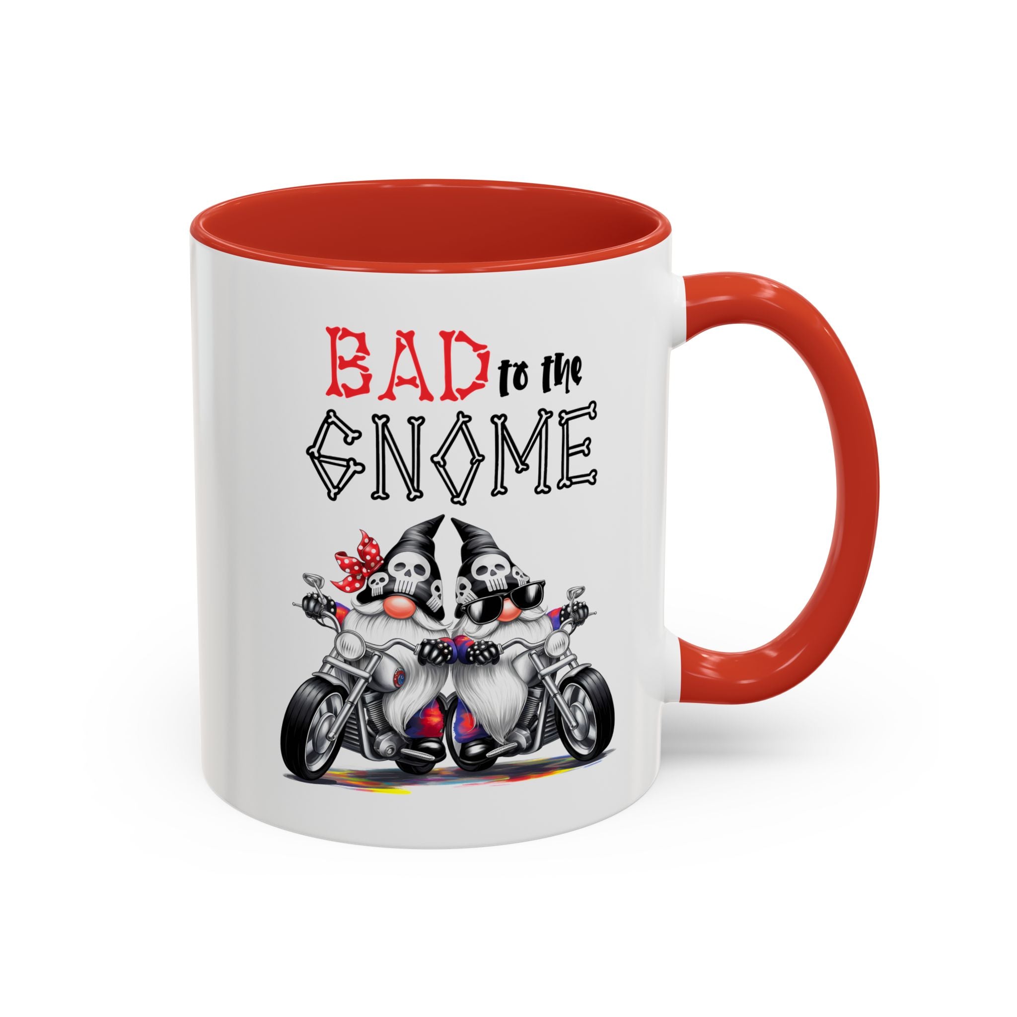 Bad to the Gnome Coffee Mug - 11oz & 15oz Accent Mugs for Bikers & Gnome Lovers