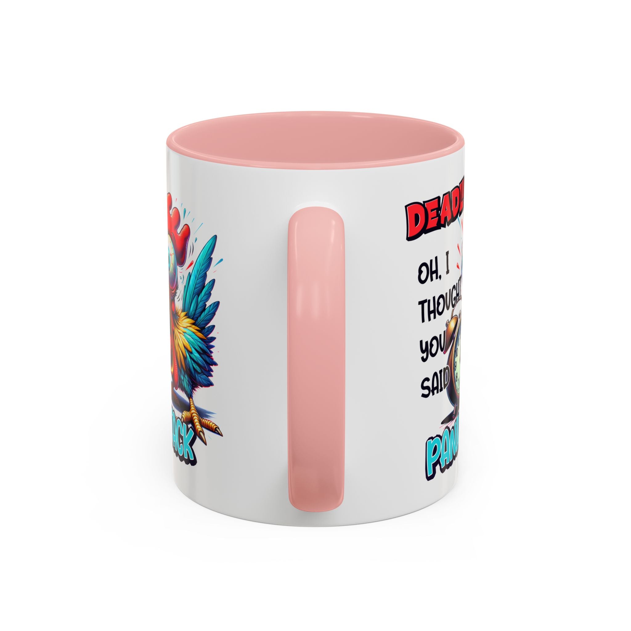 Funny Panic Attack Coffee Mug, Quirky Rooster Mug for Stress Relief, Gift for Teachers, Office Humor, Coworker Gift, Fun Coffee Cup