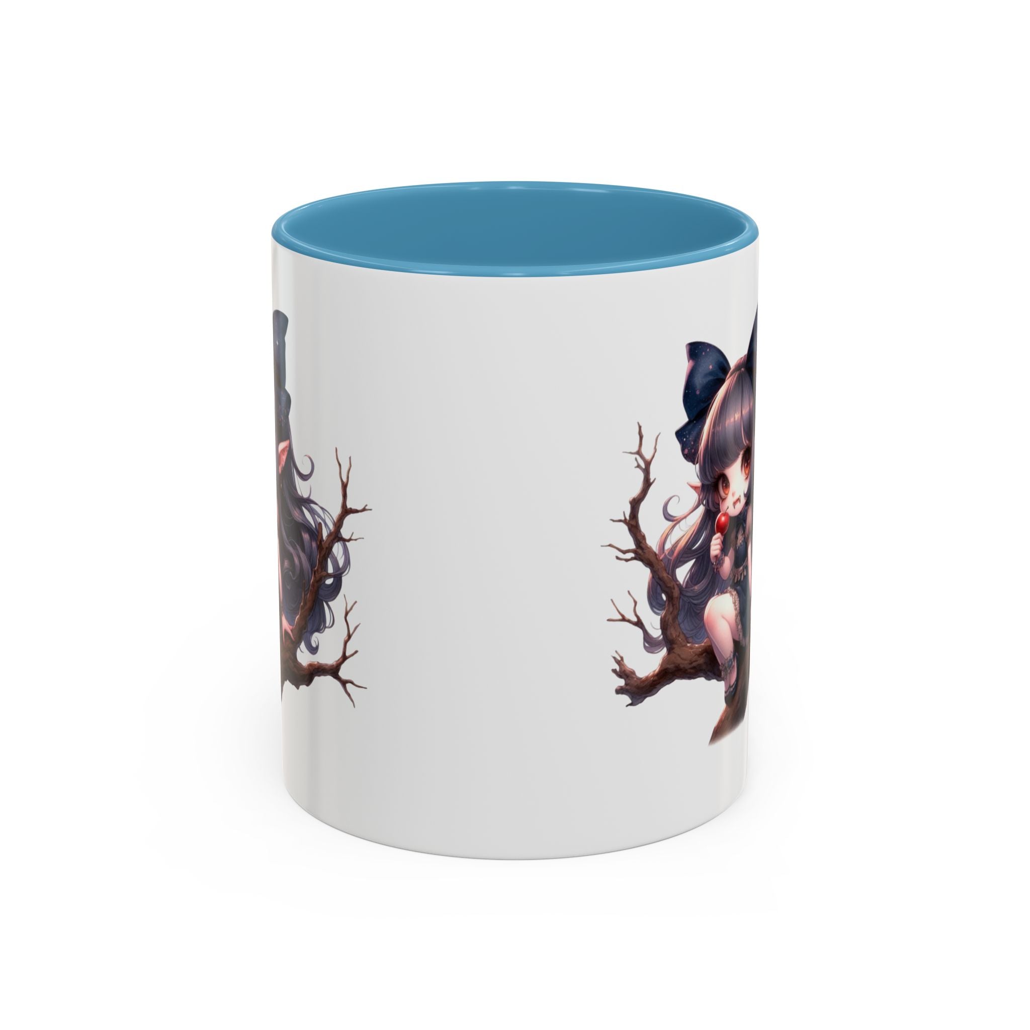 gothic vampire girl in tree horror art Accent Coffee Mug (11, 15oz) png16