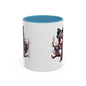 gothic vampire girl in tree horror art Accent Coffee Mug (11, 15oz) png16