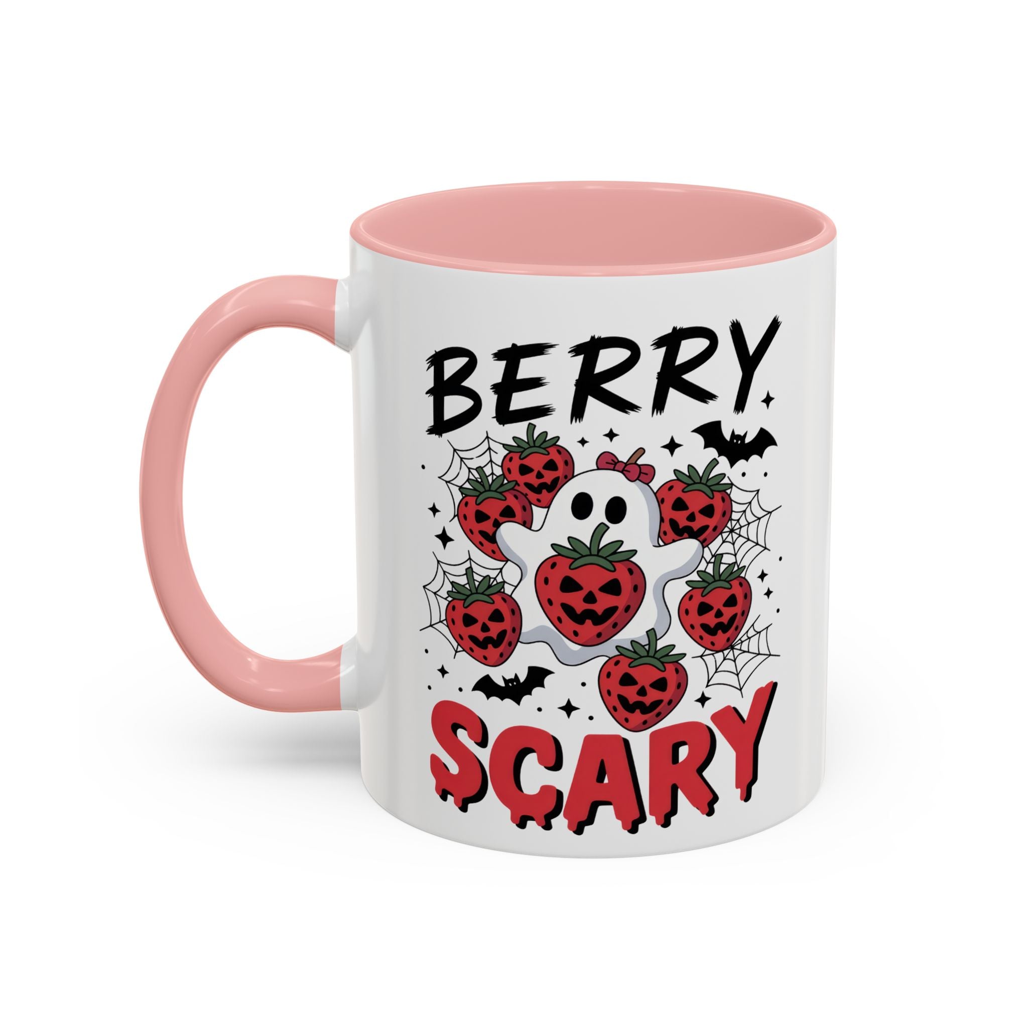 Berry Scary Coffee Mug — Halloween Ghost & Jack‑o'-Lantern Strawberries (11/15 oz)