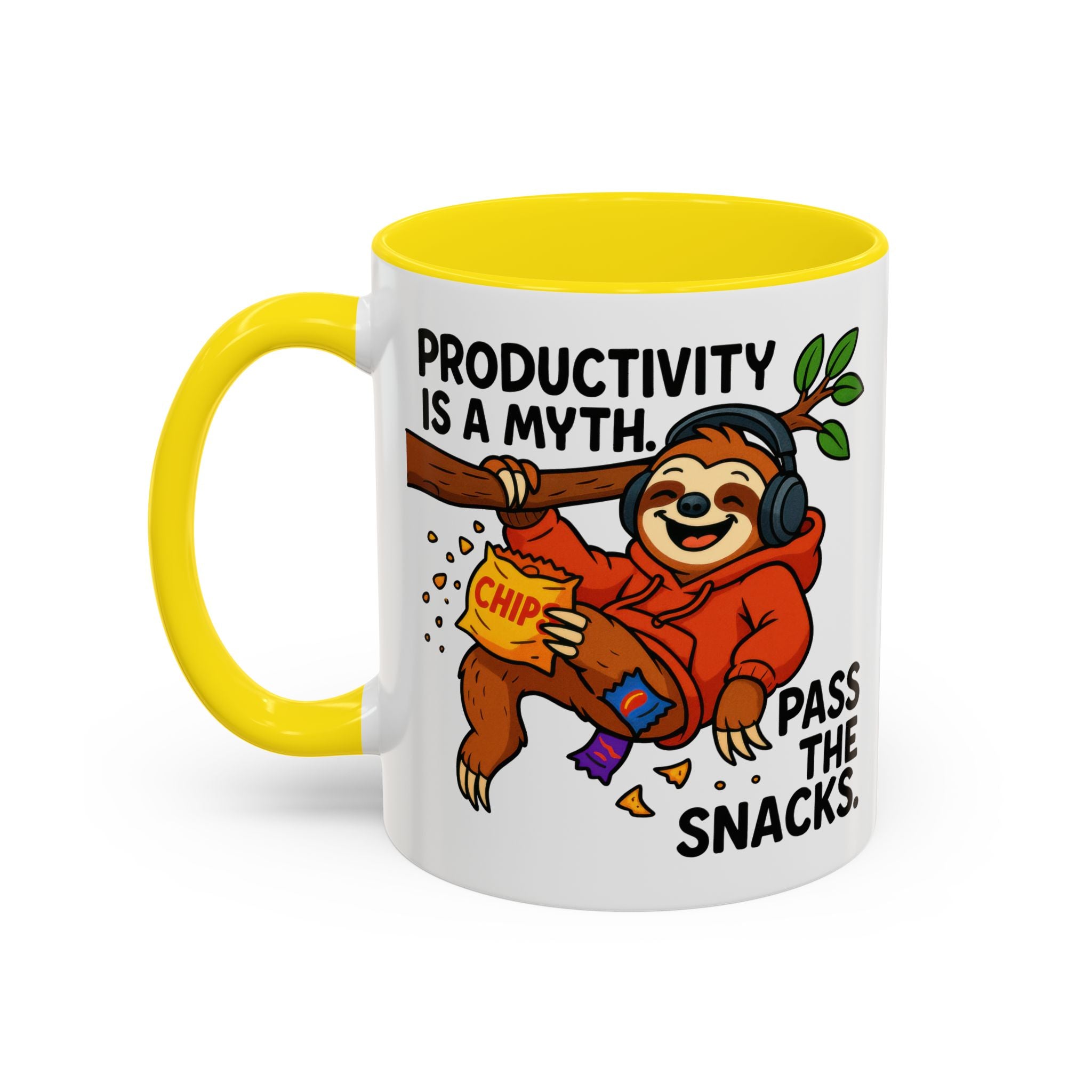 Funny Sloth Coffee Mug, Humor Mug Gift, Productivity Myth Mug, Cute Sloth Cup, Quirky Office Mug