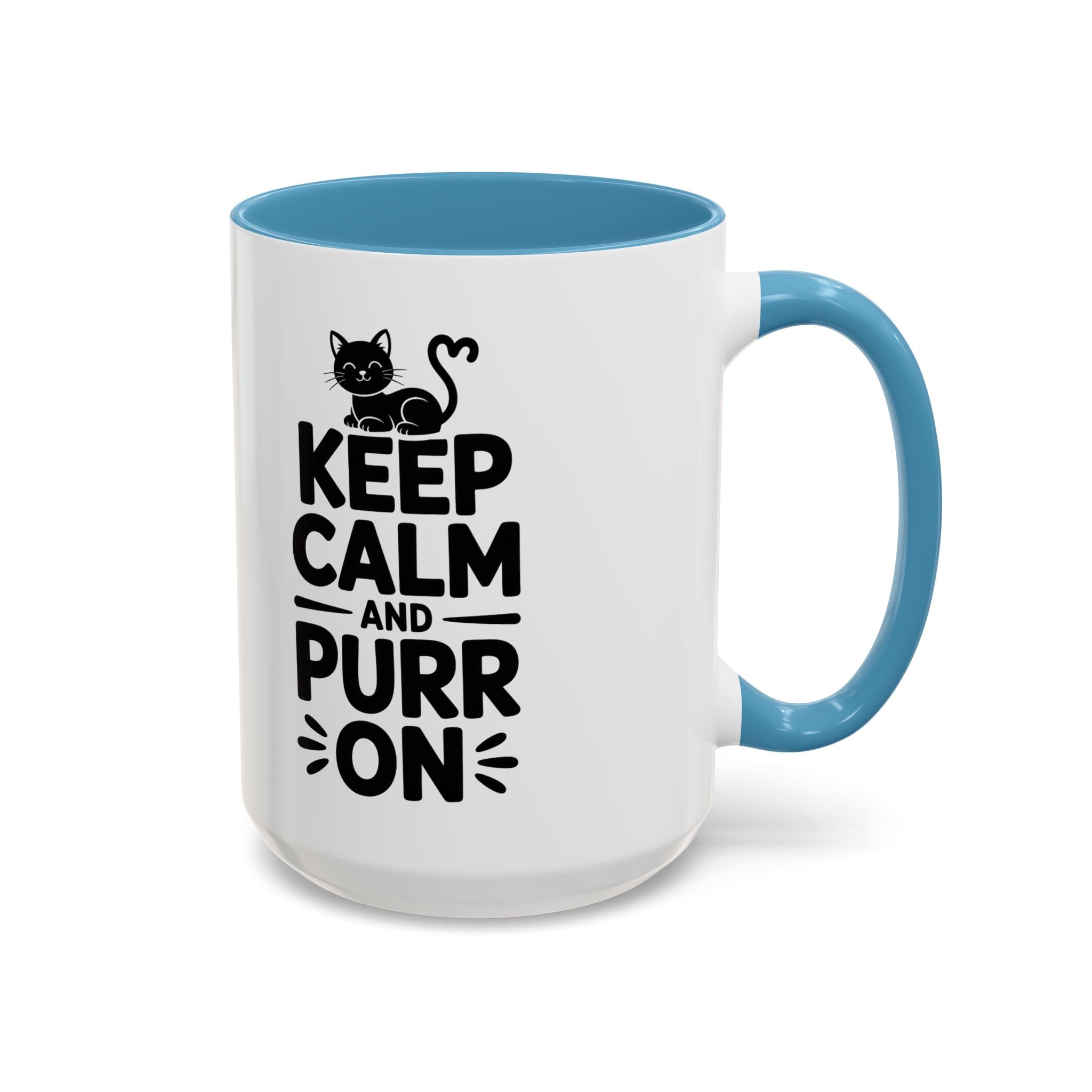 cat Keep Calm and Purr On Coffee Mug animal lover kitten