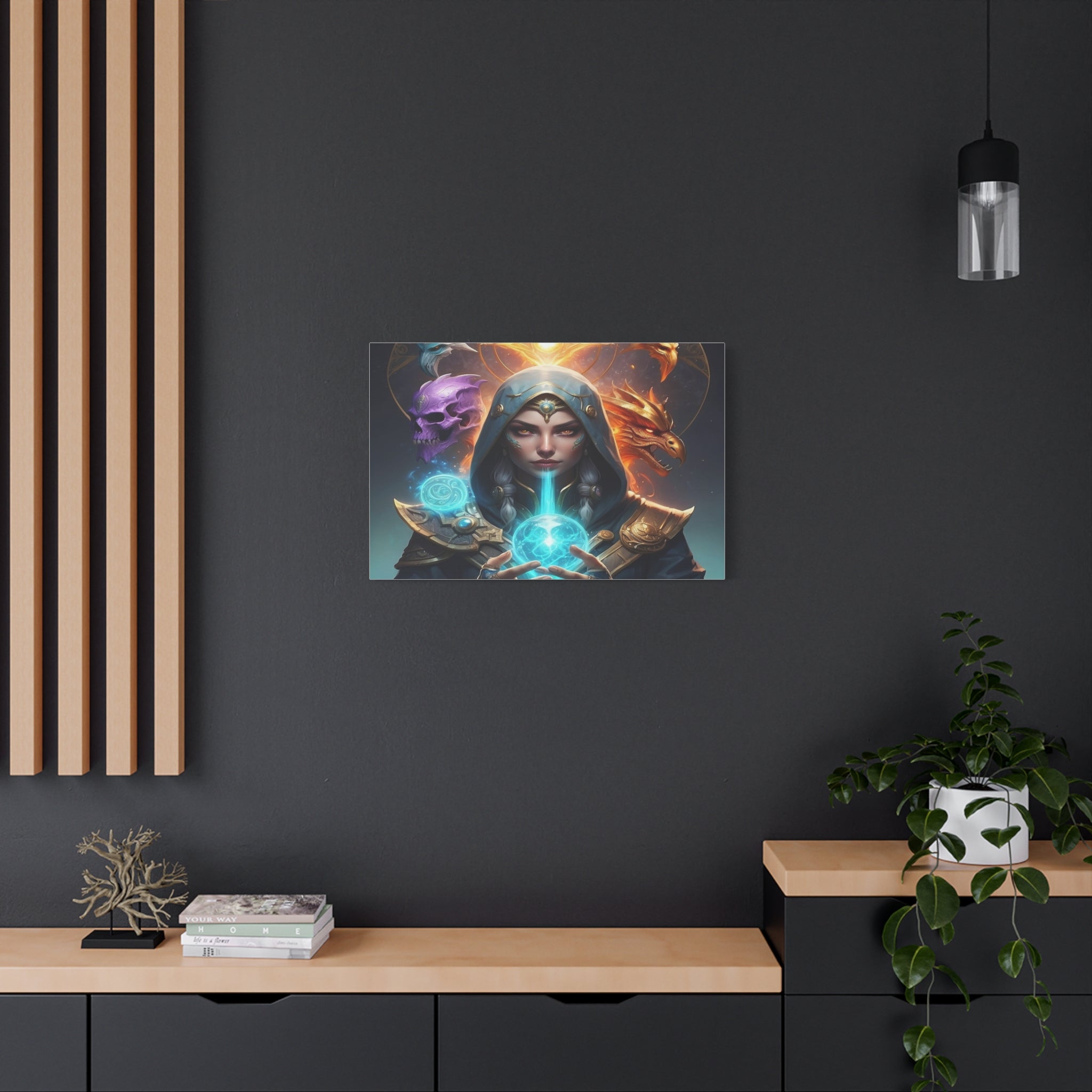 Mystical Sorceress Canvas Artwork - Fantasy Wall Decor