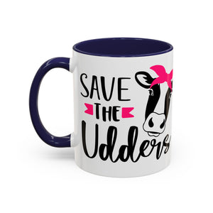 cancer awareness Cute Cow Mug - Save the Utters Coffee Cup, Gift for Animal Lovers,  Mug, Unique Birthday Gift