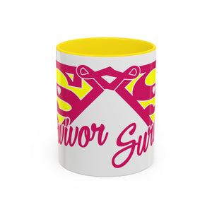 Survivor Mug 11oz & 15oz | Cancer Awareness, Motivational Gift, Empowerment, Superhero Theme, Unique Coffee Cup