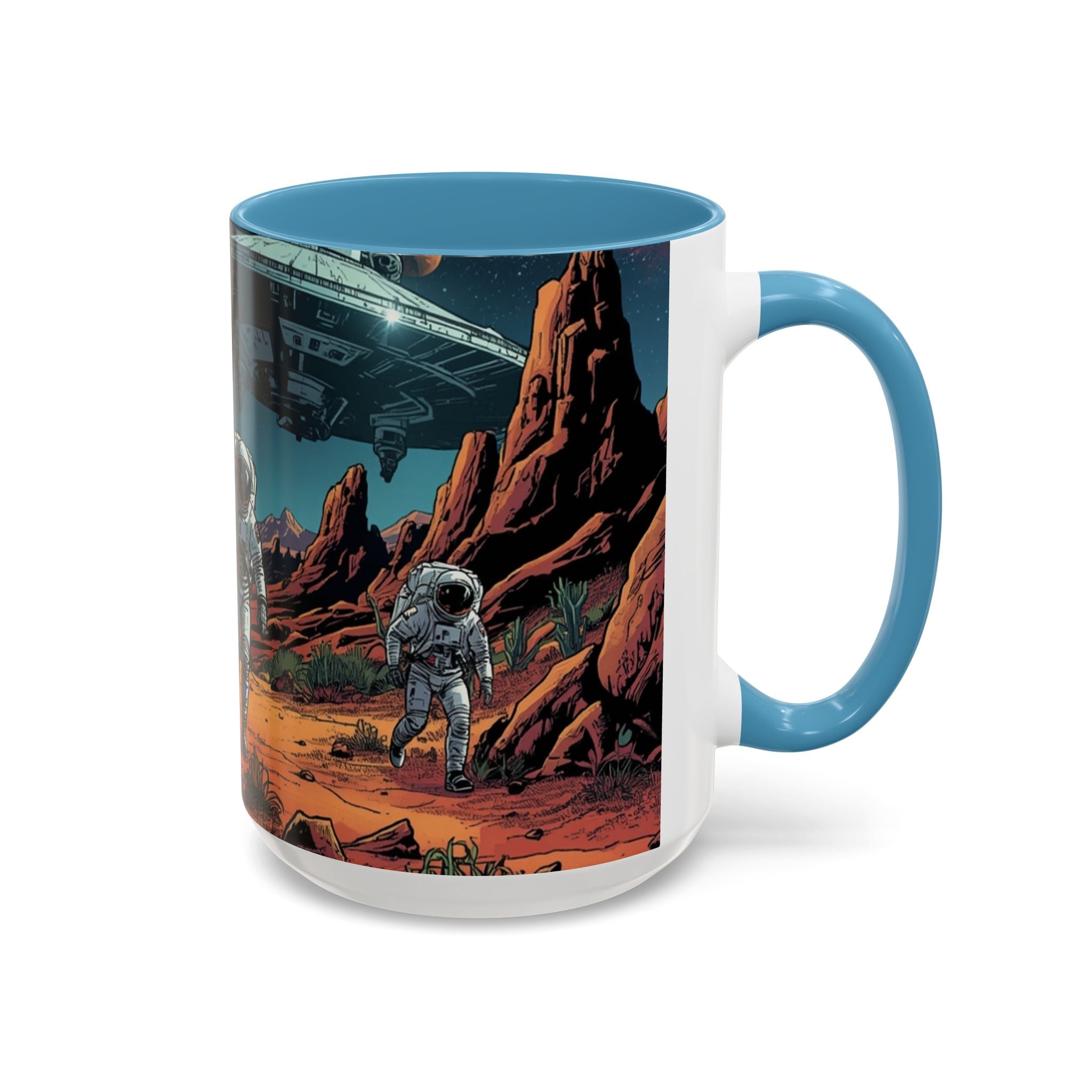 spacemen and aliens on planet Astronaut Adventure Coffee Mug - 11oz & 15oz
