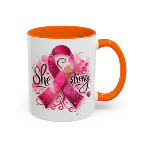 Empowering Pink Ribbon Coffee Mug - Gift for Survivors, Breast Cancer Awareness, Motivational Mug, Inspirational Drinkware, Self-Care Gift