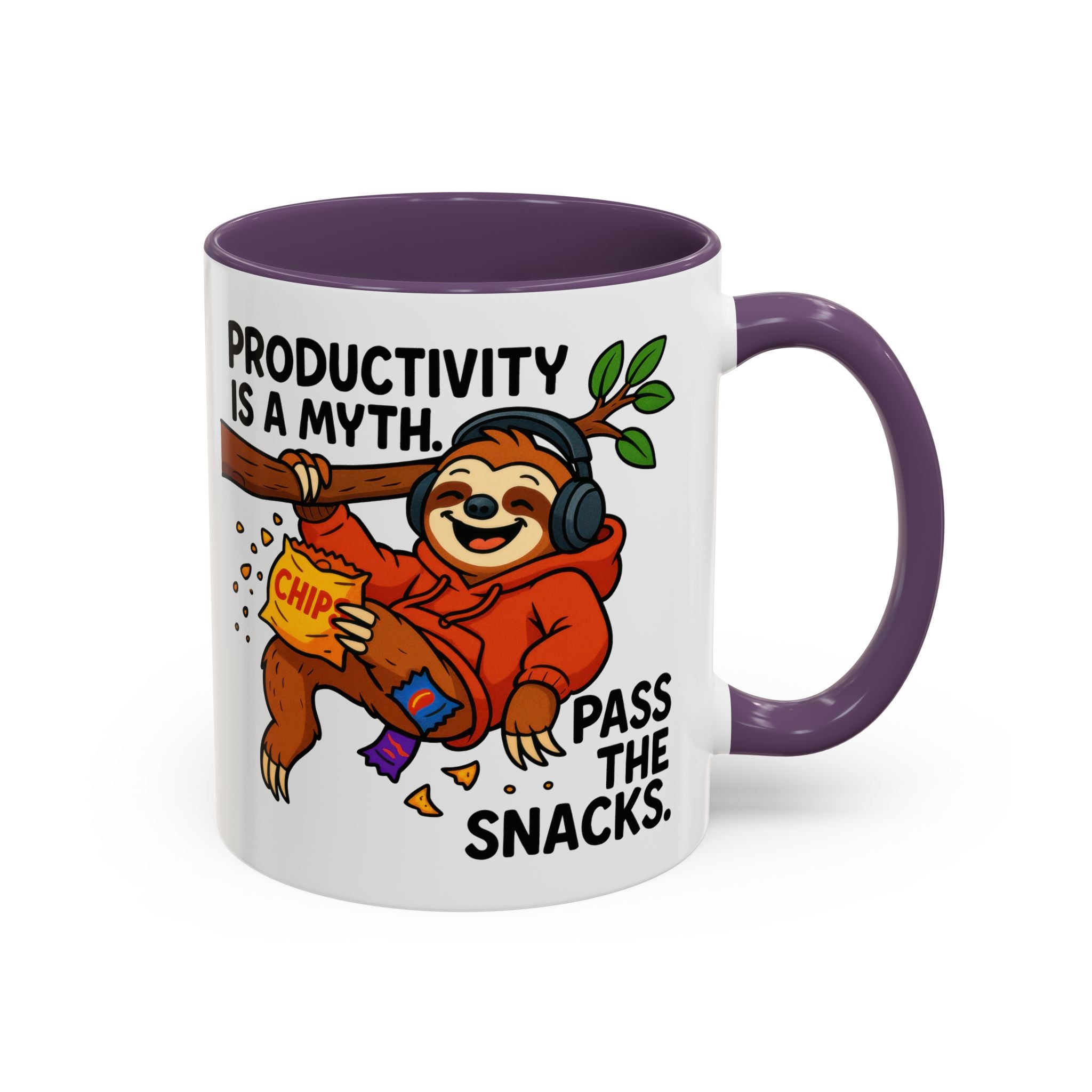 Funny Sloth Coffee Mug, Humor Mug Gift, Productivity Myth Mug, Cute Sloth Cup, Quirky Office Mug