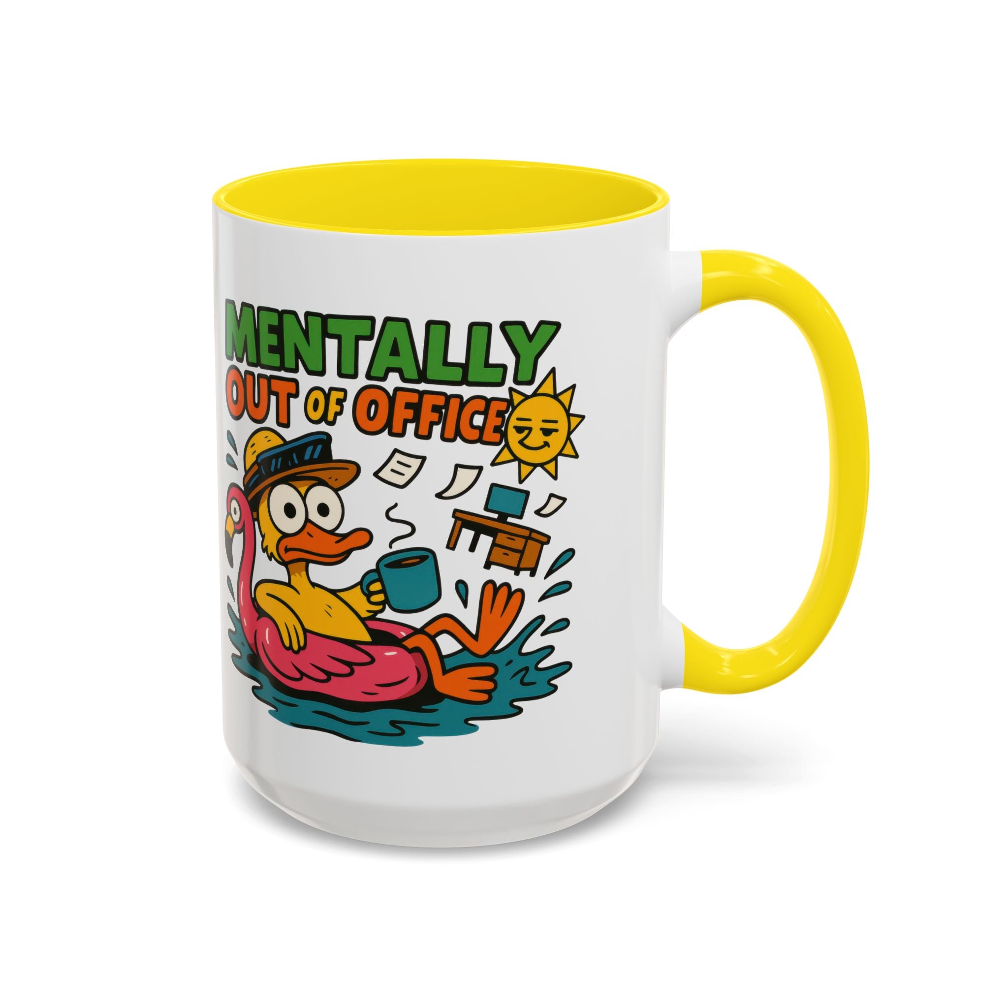 Fun Summer Coffee Mug, Quirky Gift for Beach Lovers, Office Humor Mug, Relaxation, Vacation, Cute Animal Design
