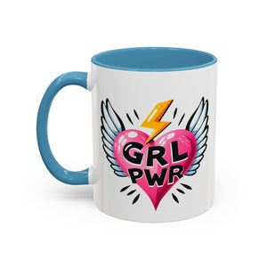 Empowering Heart Coffee Mug | Inspirational Gift for Women, GRL PWR Mug, Cute Kitchen Decor, Unique Friendship Gift, Motivational Coffee Cup
