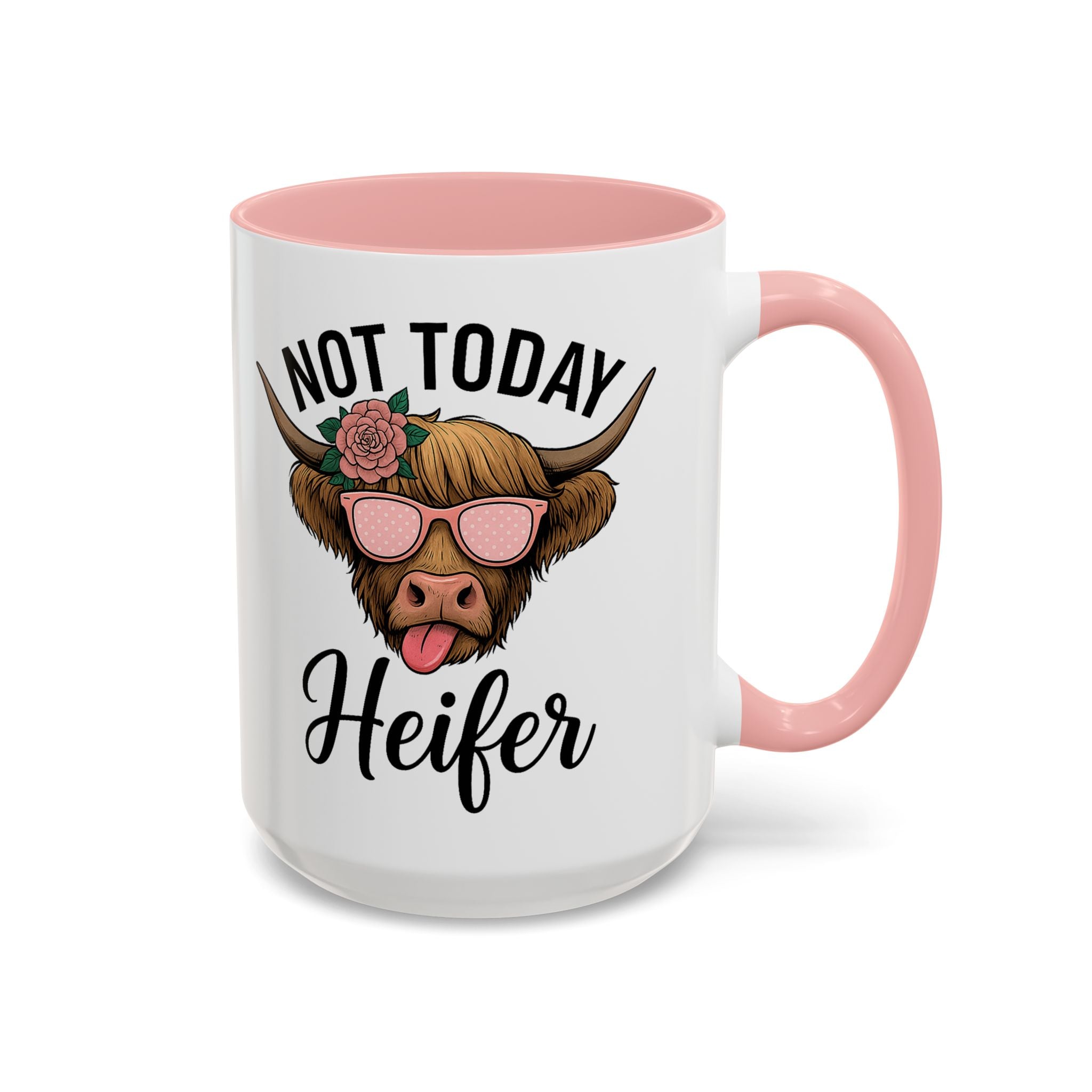 Not Today Heifer Coffee Mug — Funny Cow Mug with Sunglasses (11/15oz)