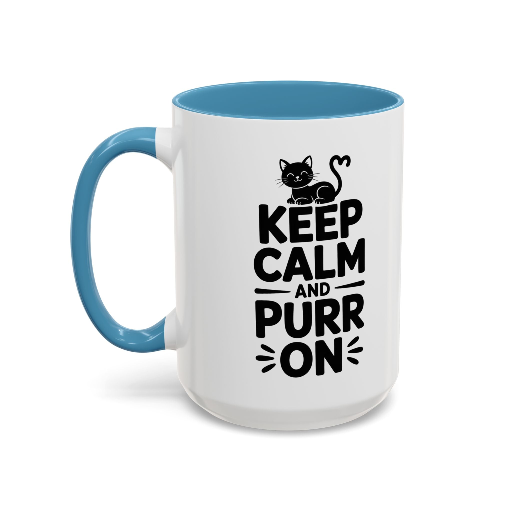 cat Keep Calm and Purr On Coffee Mug animal lover kitten
