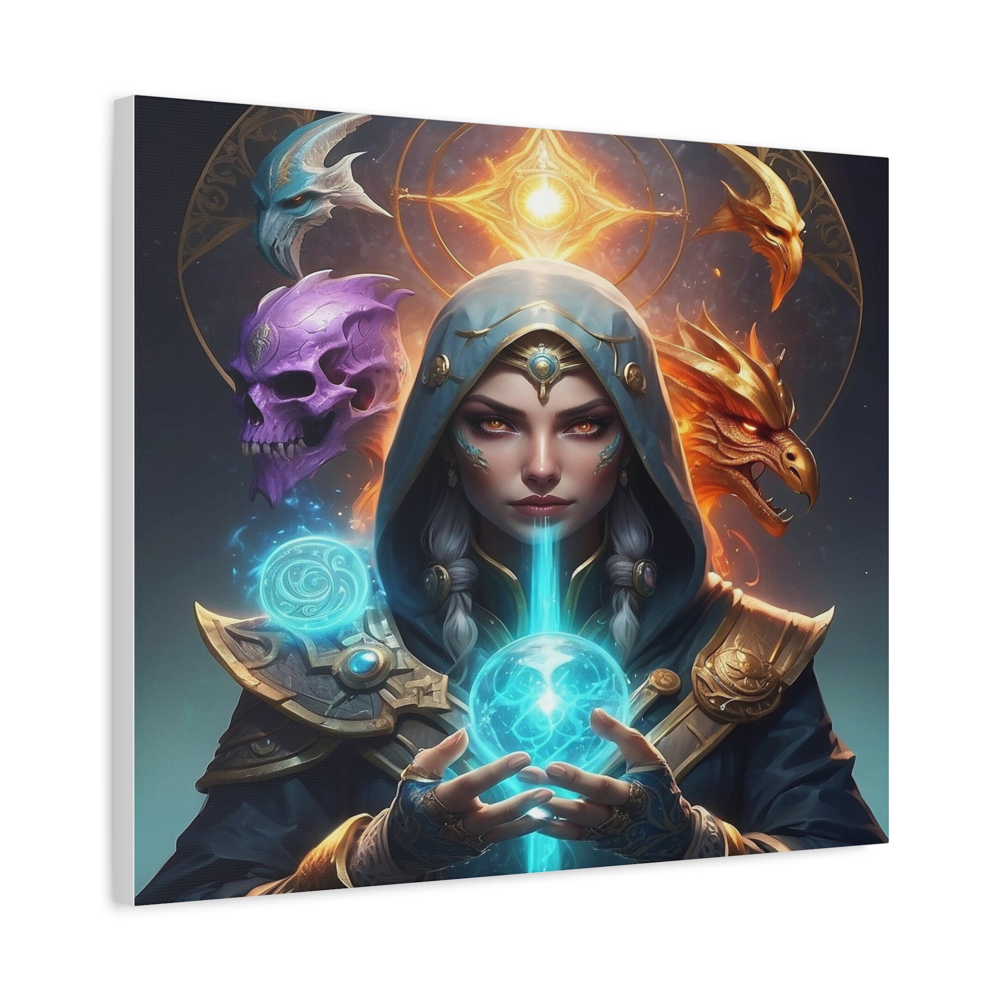 Mystical Sorceress Canvas Artwork - Fantasy Wall Decor