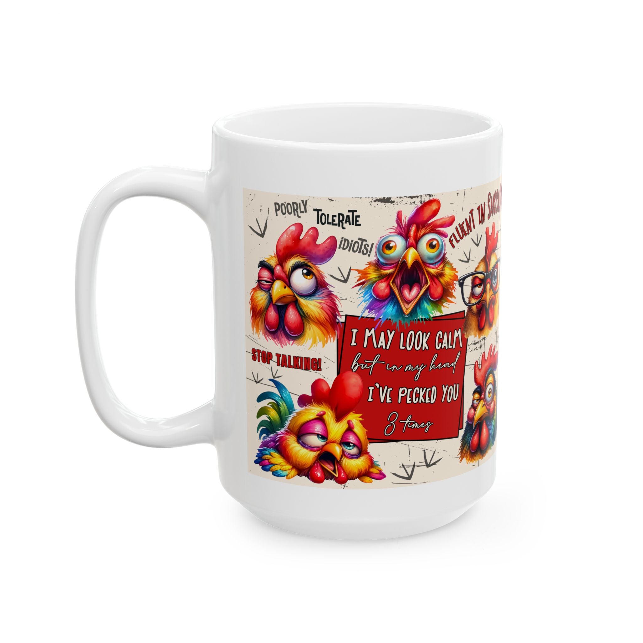 Funny Rooster Mug, attitude sarcasm Coffee Cup for Animal Lovers, Gift for Birthdays, Holidays, & Coffee Enthusiasts