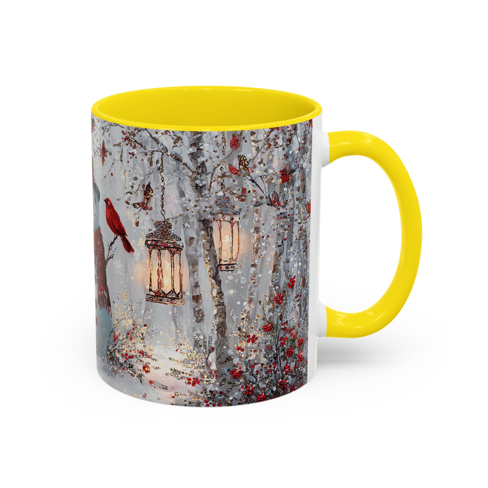 Winter Wonderland Coffee Mug - Snowman & Cardinals Design (11/15oz)