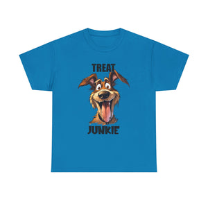 Dog Lovers Treat Junkie Tee, Unisex Dog T-Shirt, Pet Owner Gift, Funny Dog Shirt, Animal Lover Apparel, Dog Enthusiast Gift