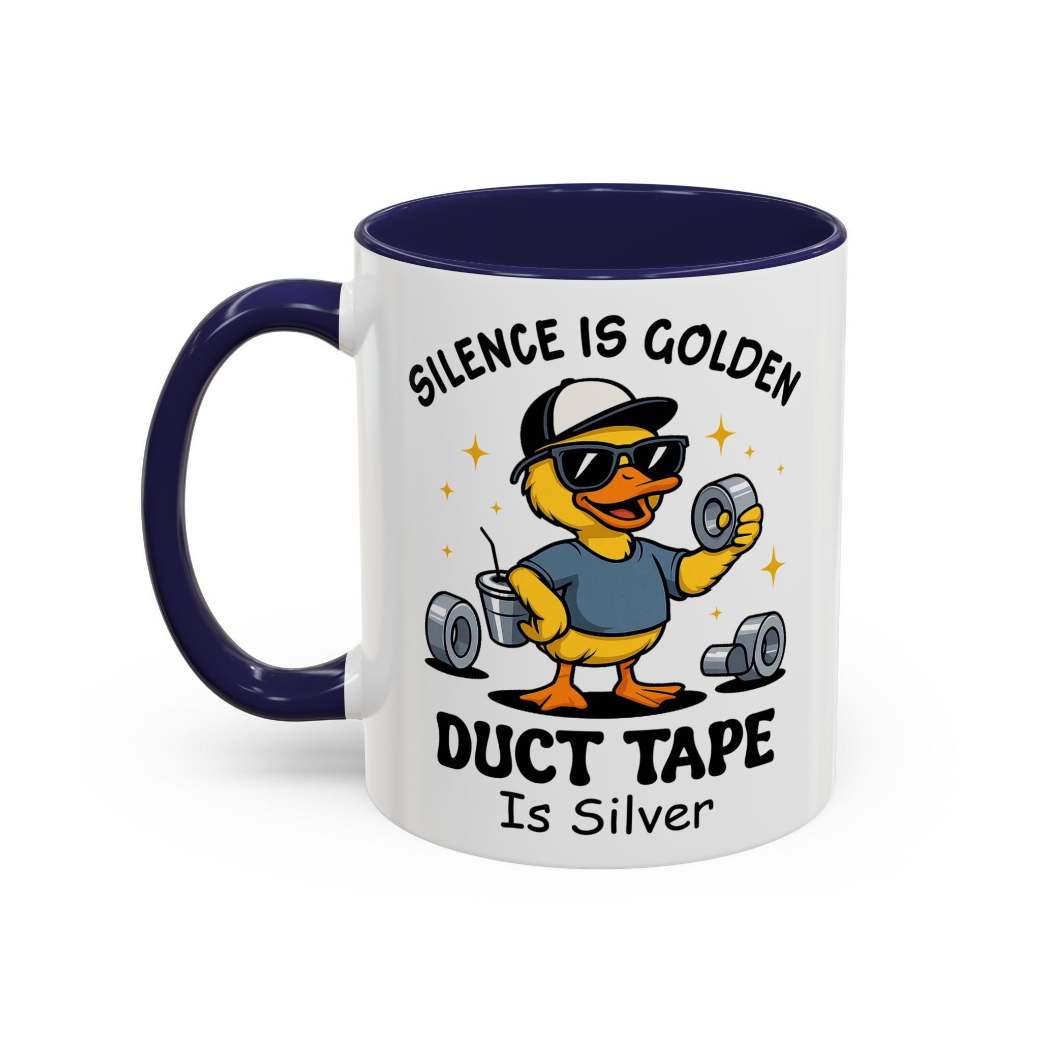 Silence Is Golden Duct Tape Is Silver Mug — Funny Duck Repair Coffee Mug (11/15 oz)