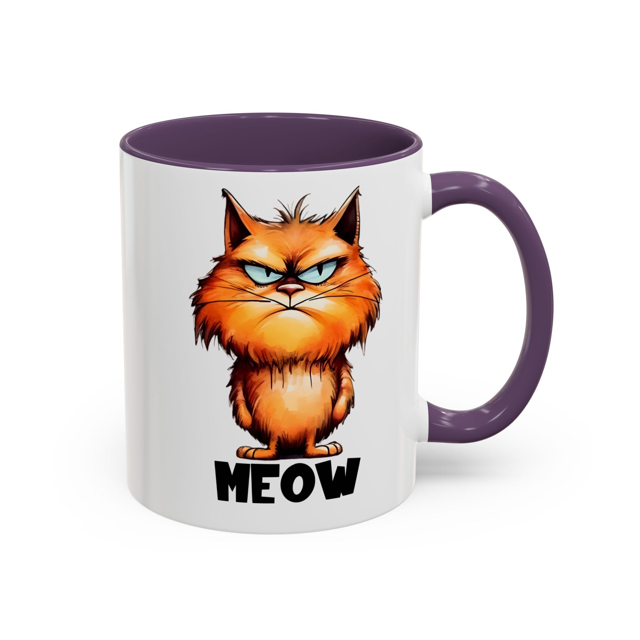 Funny grumpy  Cat Accent Coffee Mug - Perfect Gift for Cat Lovers, Meow Mug, Pet Owner Present, Caffeine Fix, Novelty Drinkware